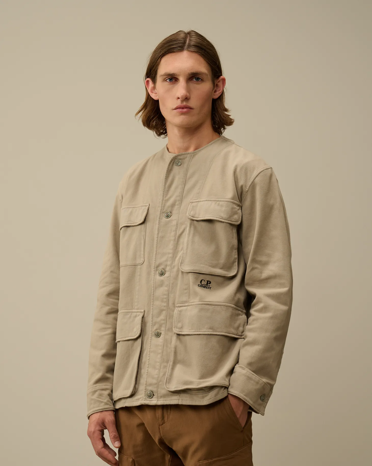 Armored Stretch Satin Buttoned Overshirt<C.P. Company Best