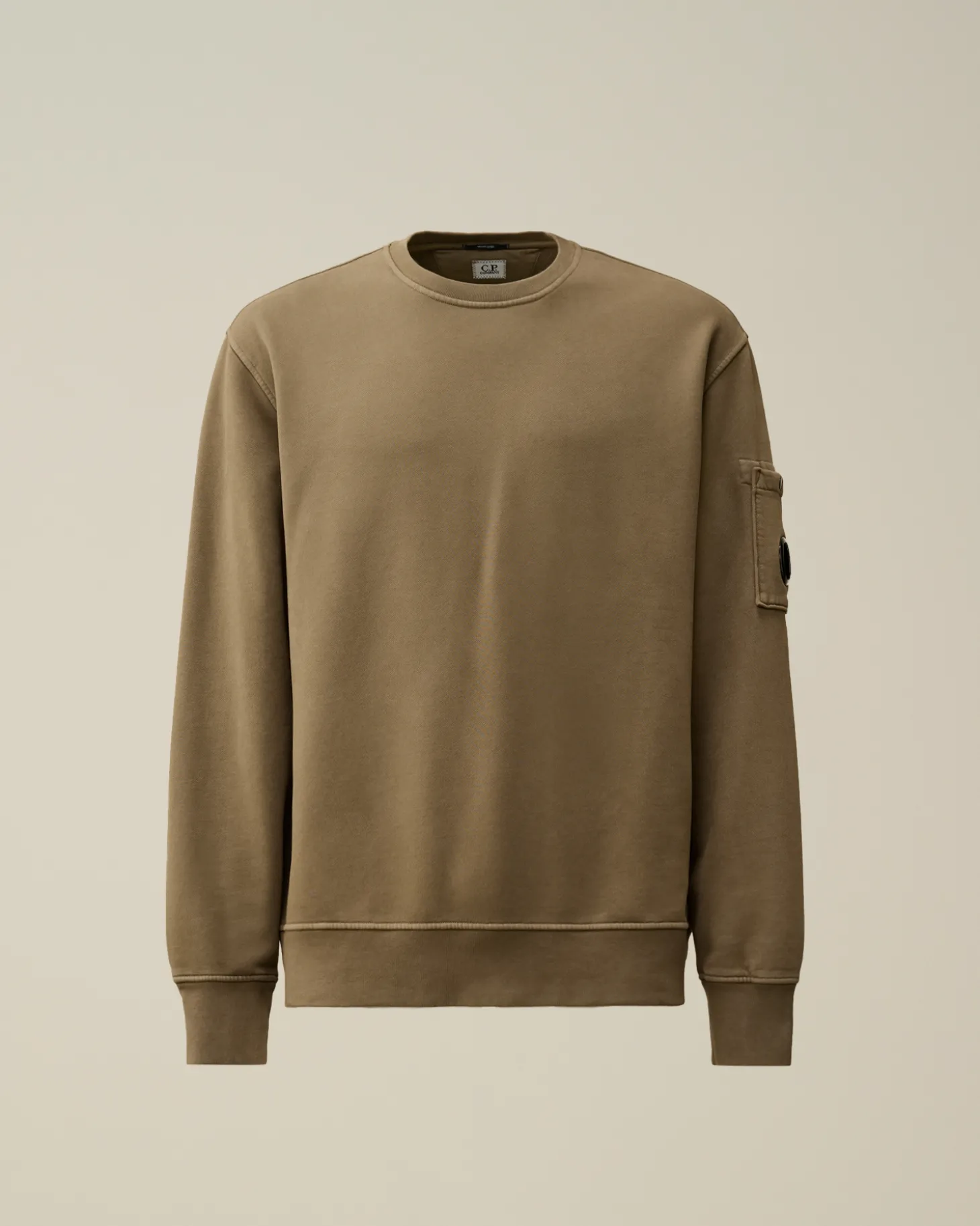 Brushed and Emerized Diagonal Fleece Lens Crew Neck Sweatshirt<C.P. Company Clearance