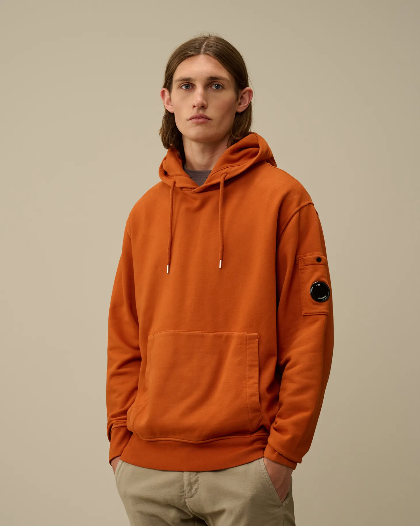 Brushed and Emerized Diagonal Fleece Lens Hooded Sweatshirt<C.P. Company Online