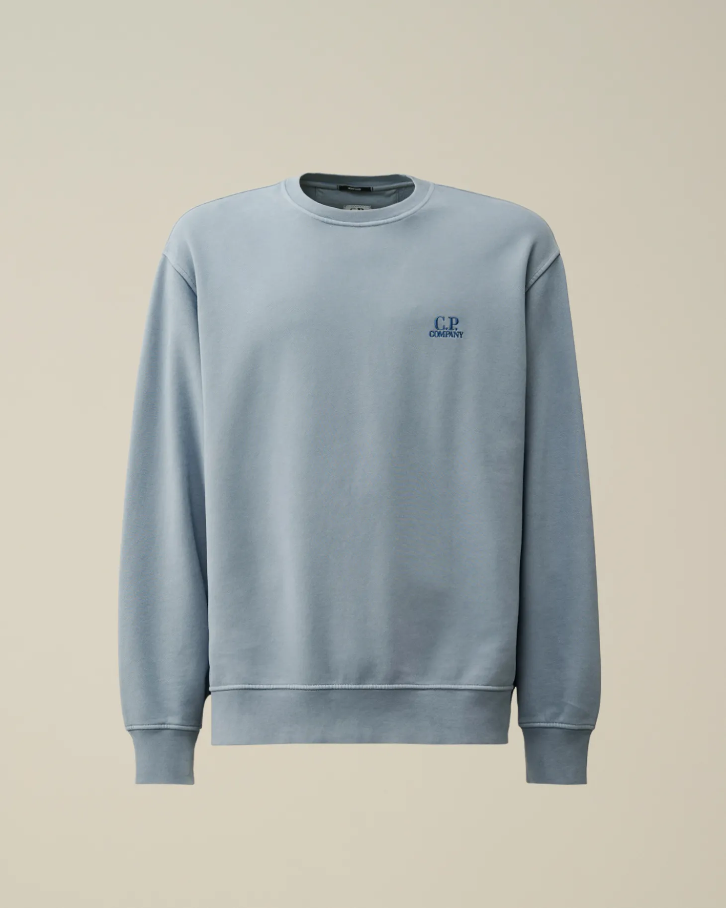 Brushed and Emerized Diagonal Fleece Logo Crew Neck Sweatshirt<C.P. Company Clearance