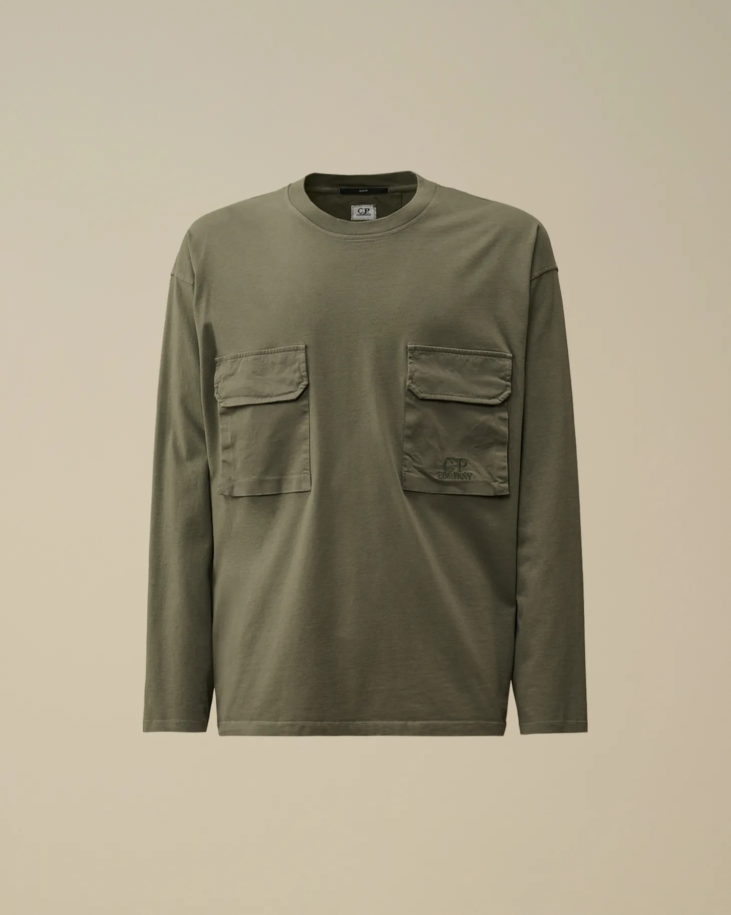 Brushed Jersey Mixed Boxy Longsleeve T-Shirt<C.P. Company Clearance