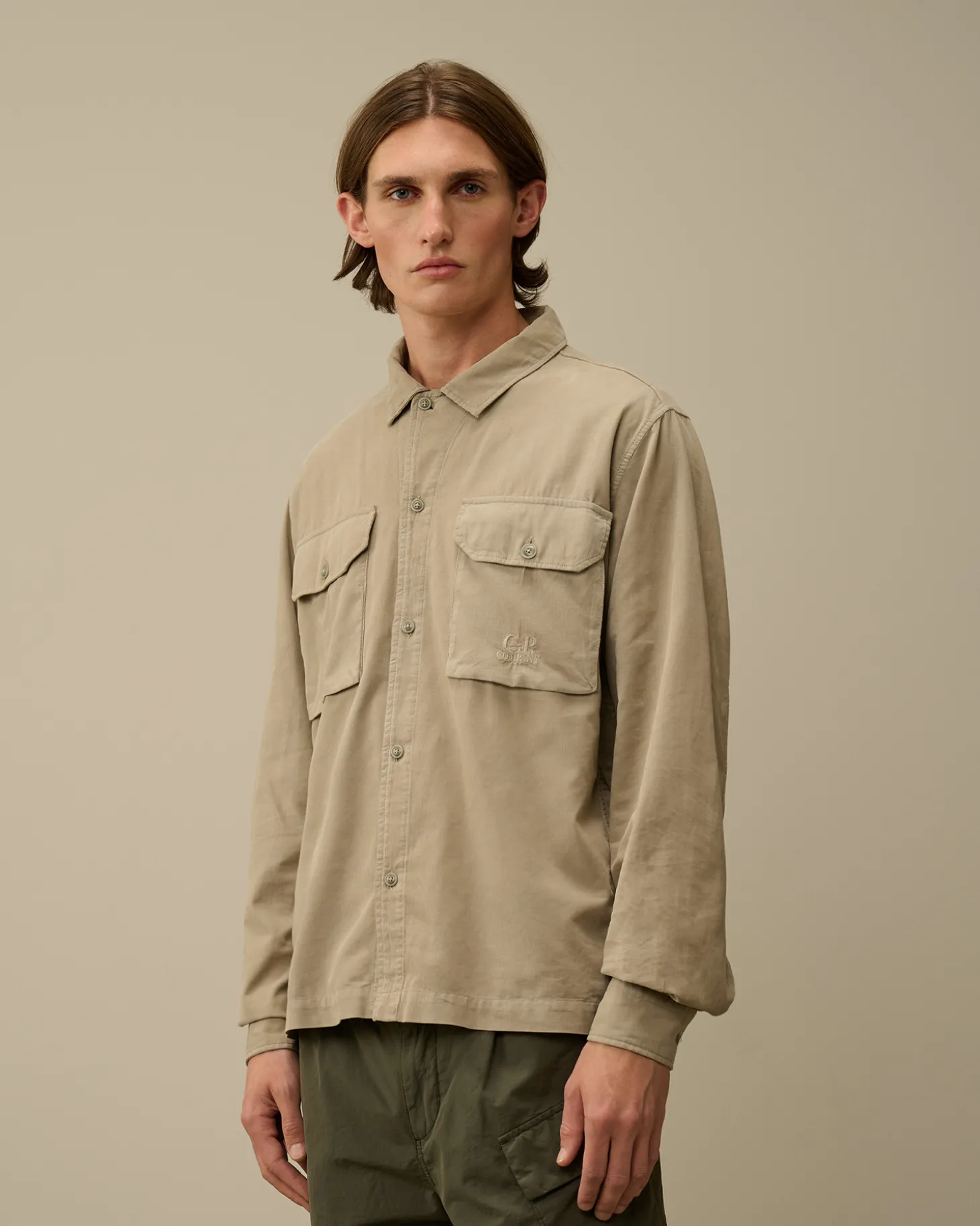 Corduroy Buttoned Overshirt<C.P. Company Sale