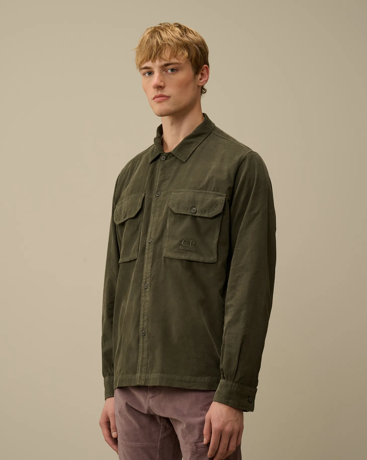 Corduroy Buttoned Overshirt<C.P. Company Cheap