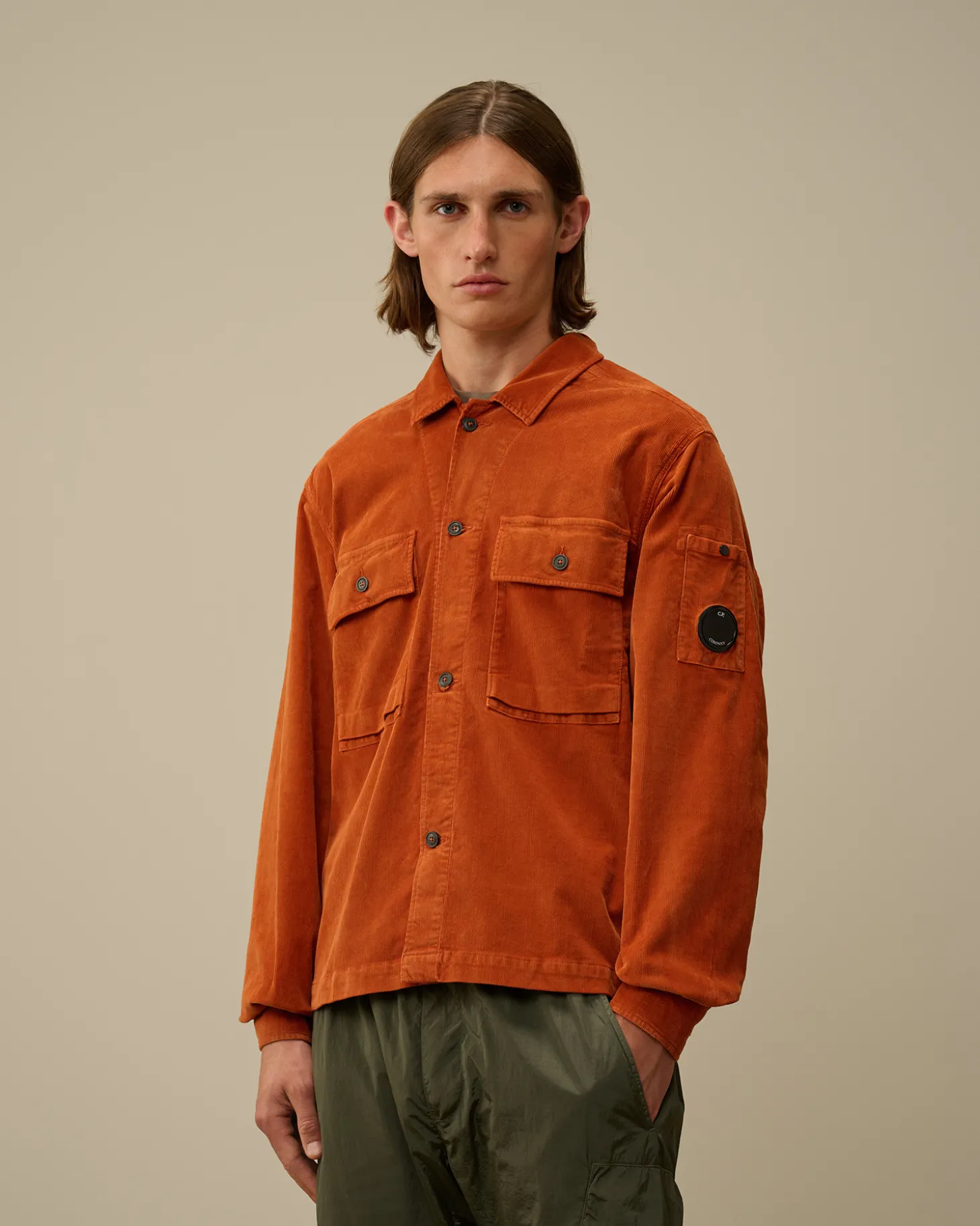 Corduroy Buttoned Utility Overshirt<C.P. Company Flash Sale