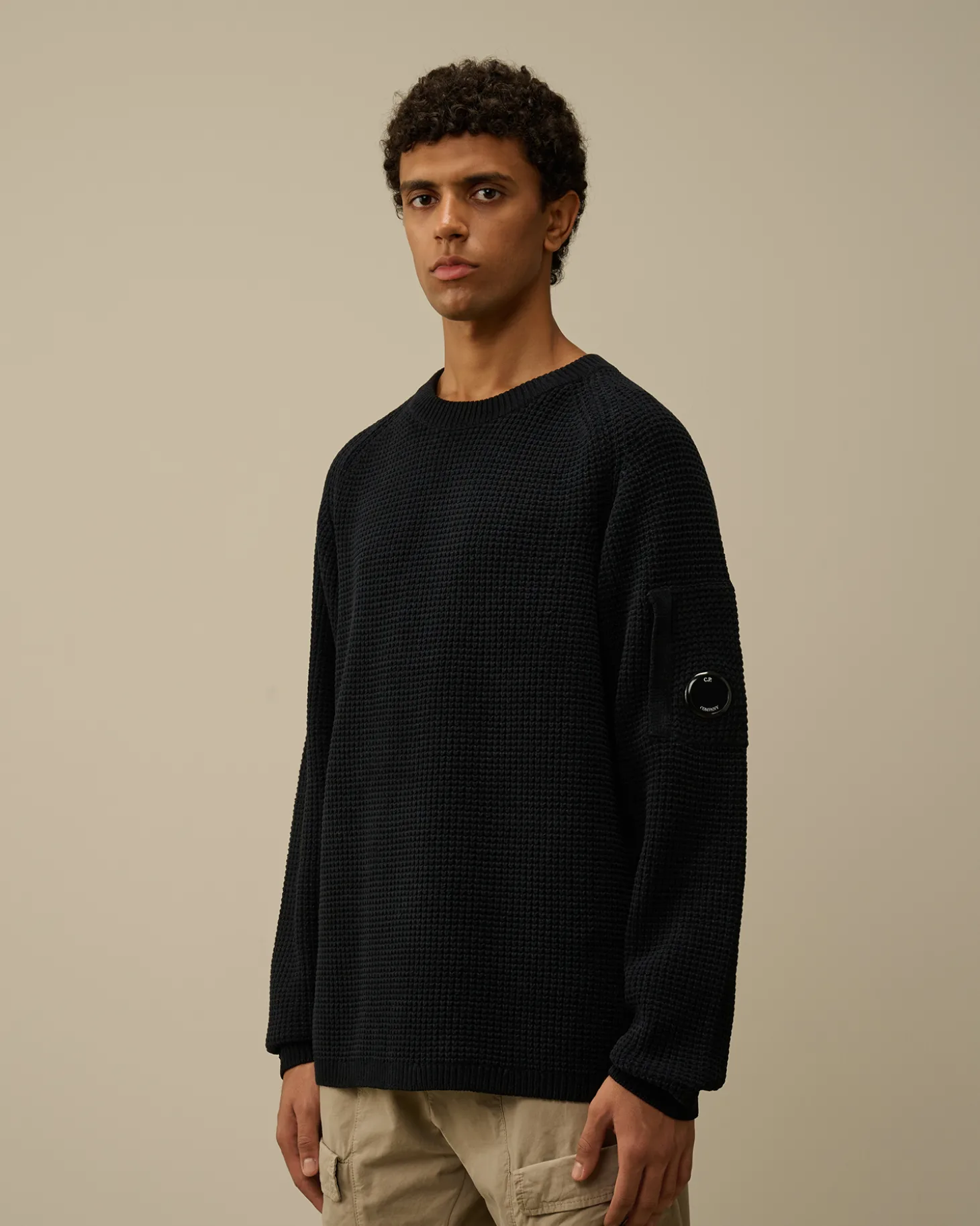 Cotton Chenille Crewneck Waffle Knit<C.P. Company Best Sale