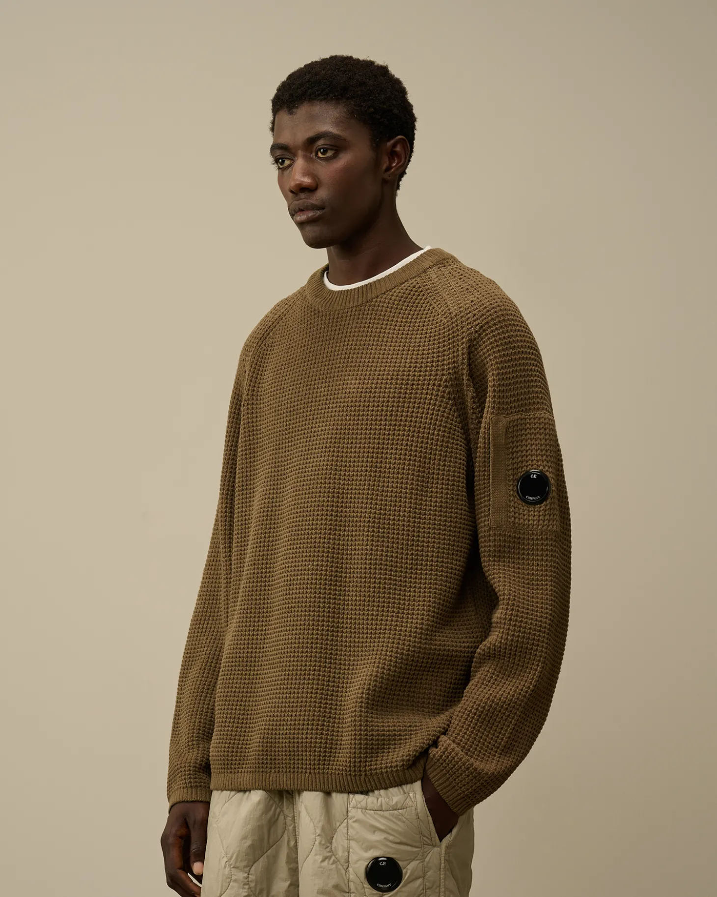 Cotton Chenille Crewneck Waffle Knit<C.P. Company Discount