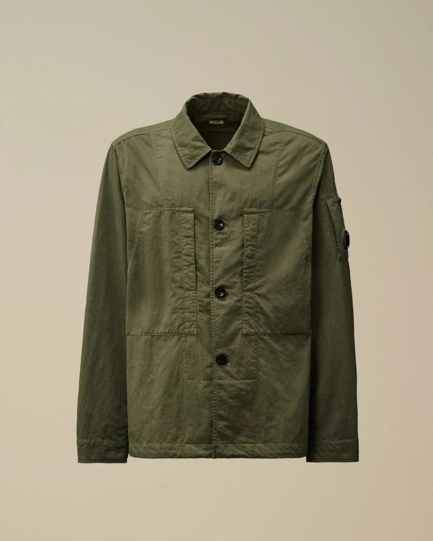 Diagonal Flatt Nylon Buttoned Overshirt<C.P. Company Flash Sale