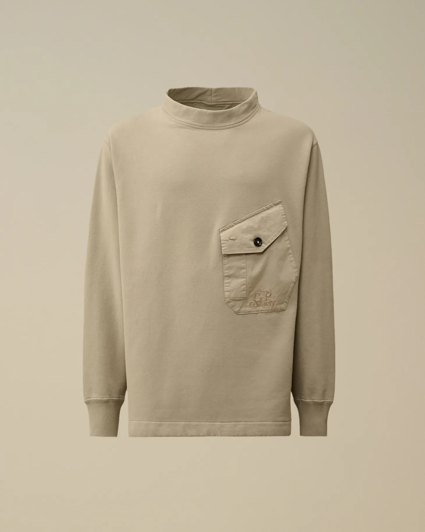 Diagonal Fleece Mixed Funnel Neck Sweatshirt<C.P. Company Cheap