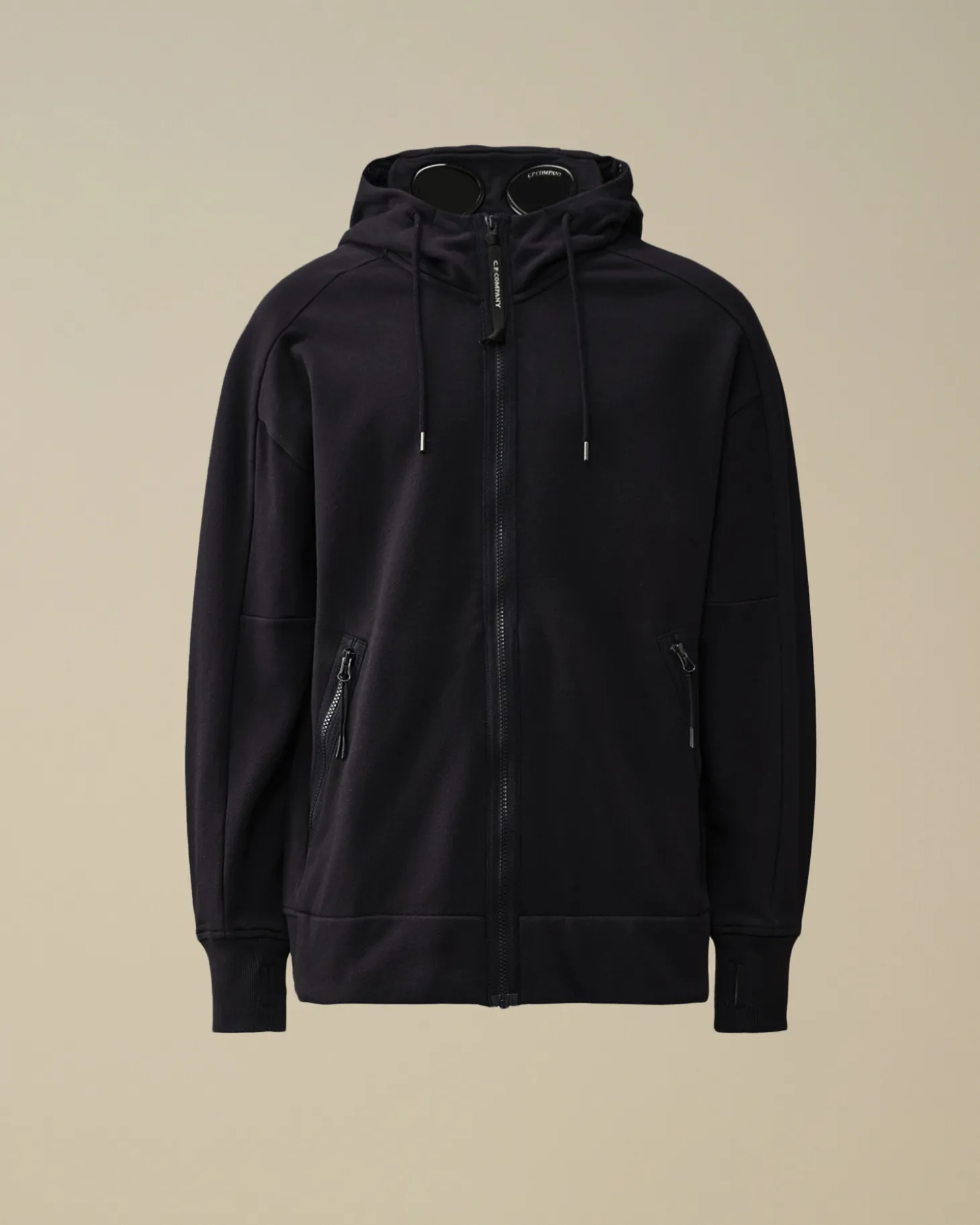 Diagonal Raised Fleece Goggle Zipped Hooded Sweatshirt<C.P. Company Online