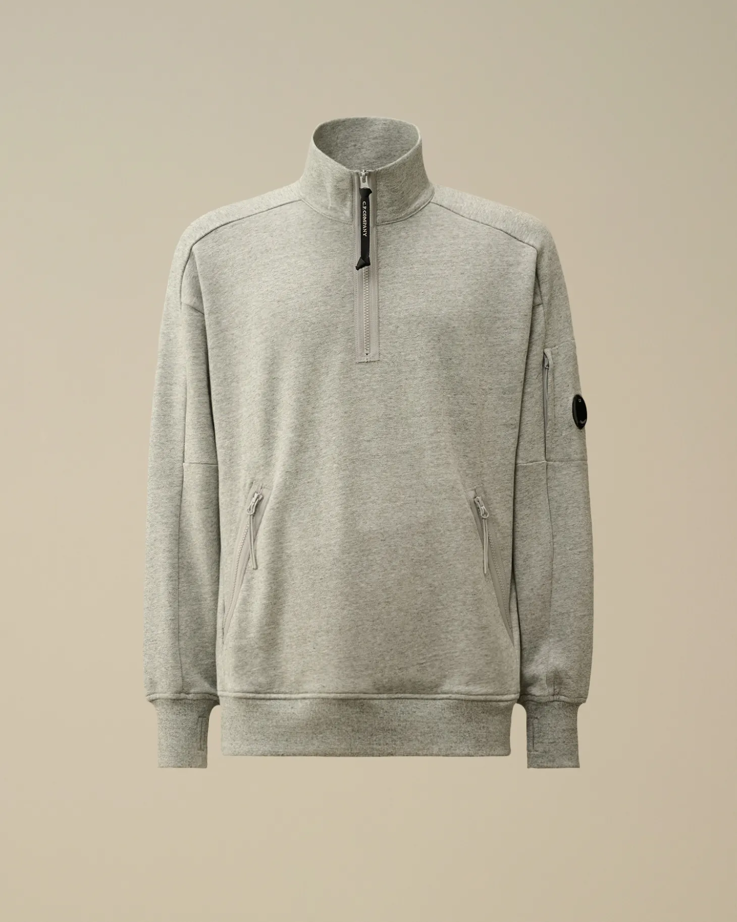 Diagonal Raised Fleece Half Zipped Sweatshirt<C.P. Company Shop