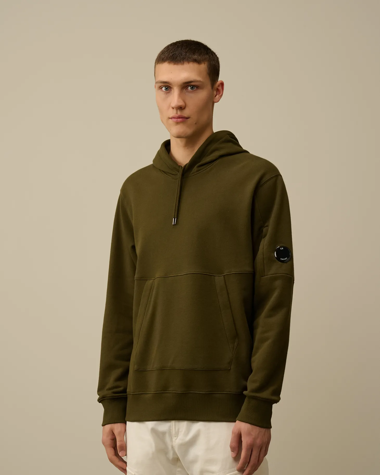 Diagonal Raised Fleece Lens Hooded Sweatshirt<C.P. Company Cheap