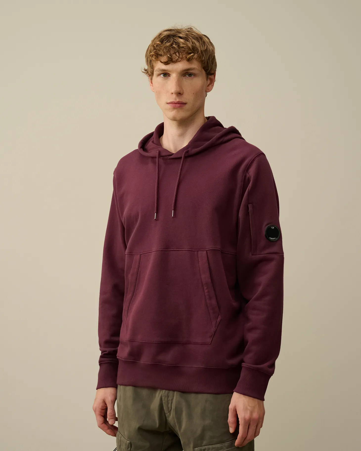 Diagonal Raised Fleece Lens Hooded Sweatshirt<C.P. Company Cheap