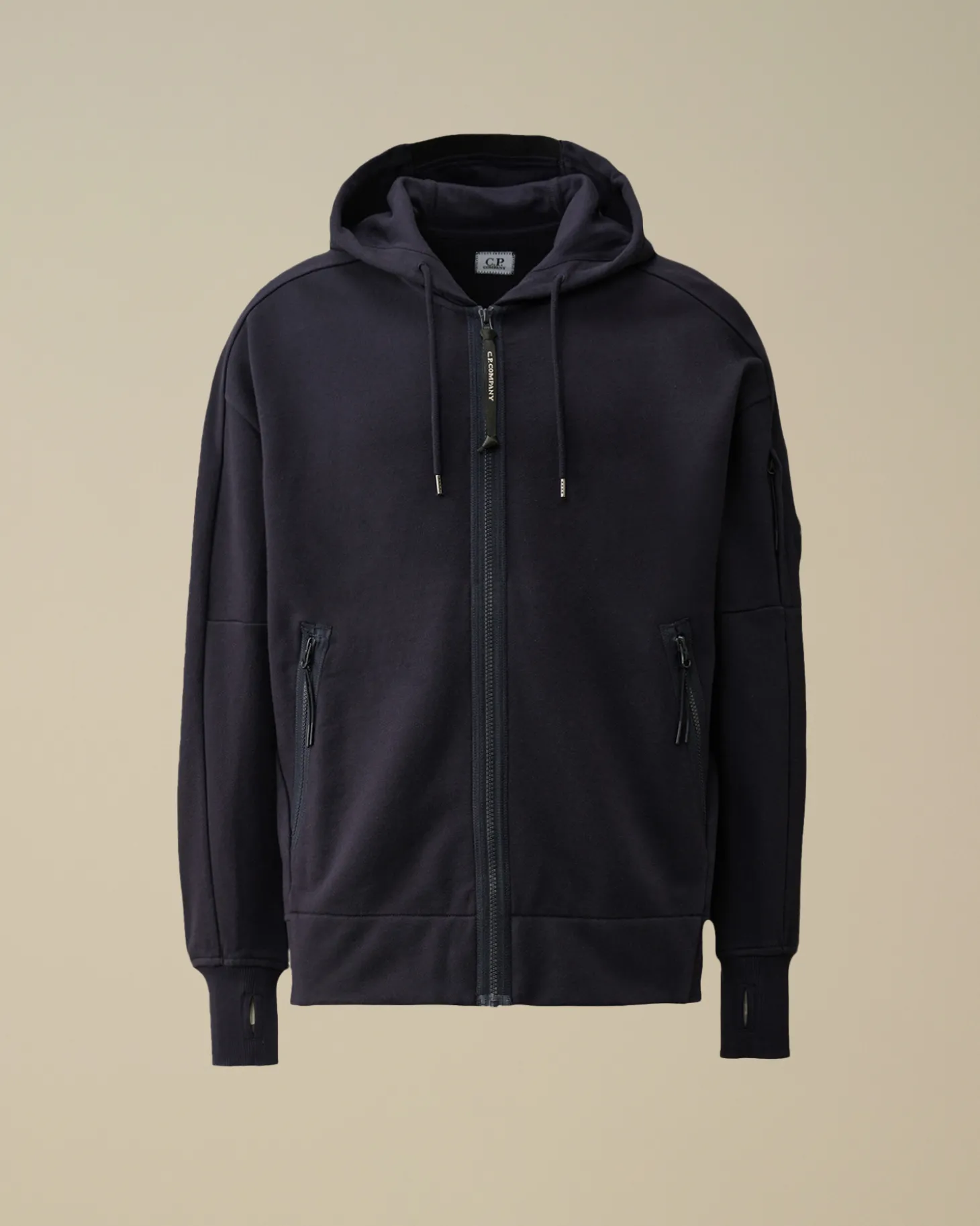 Diagonal Raised Fleece Zipped Hooded Sweatshirt<C.P. Company Store