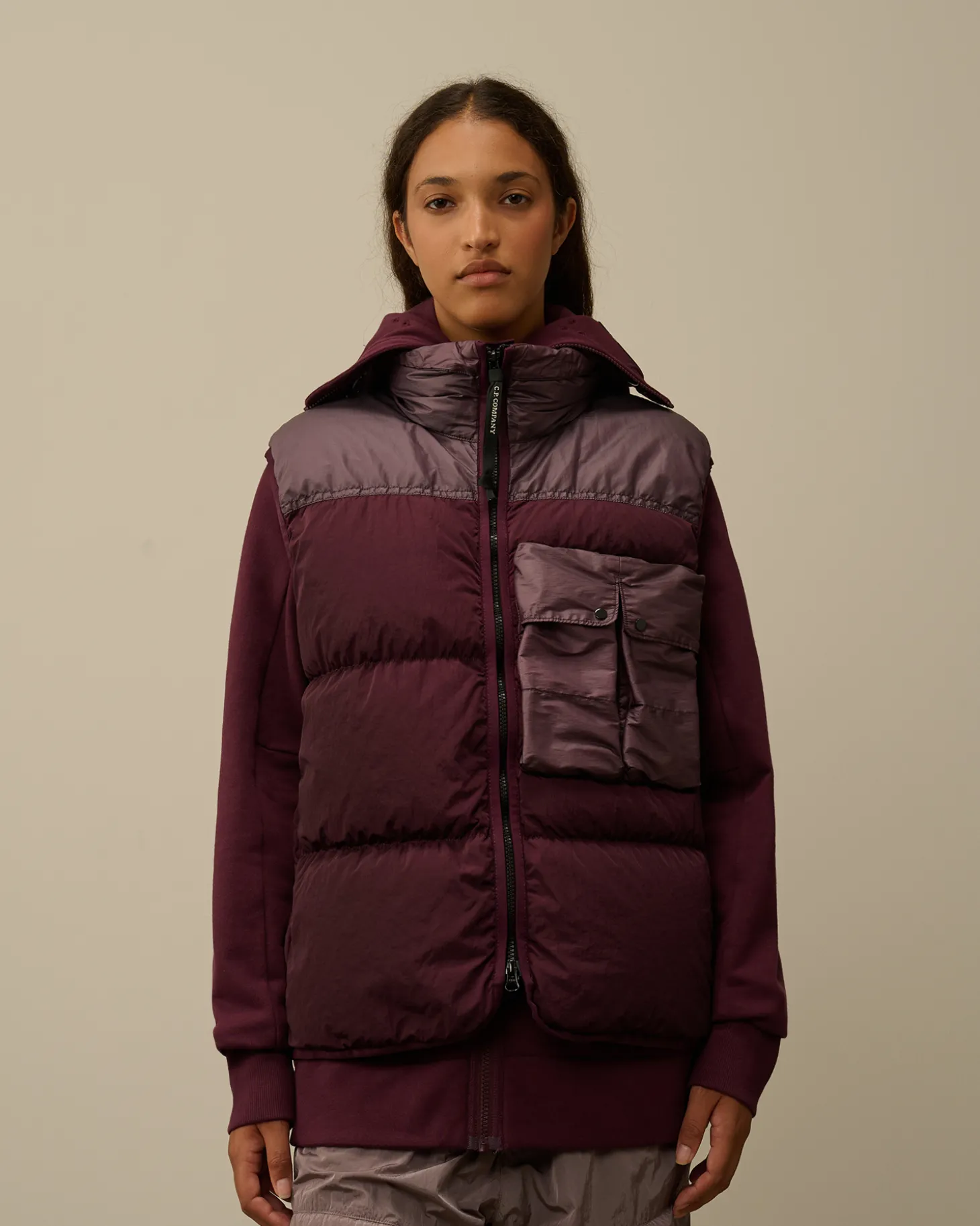 Eco Chrome-R Mixed Down Vest<C.P. Company Outlet