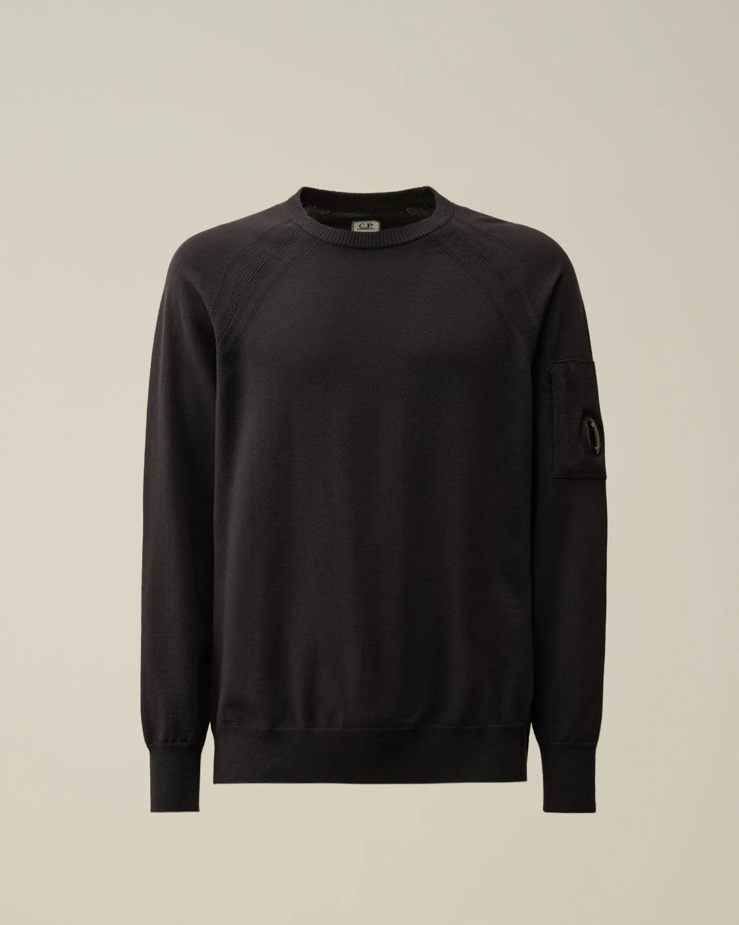 Extra Fine Merino Wool Crew Neck Stitched Knit<C.P. Company Store