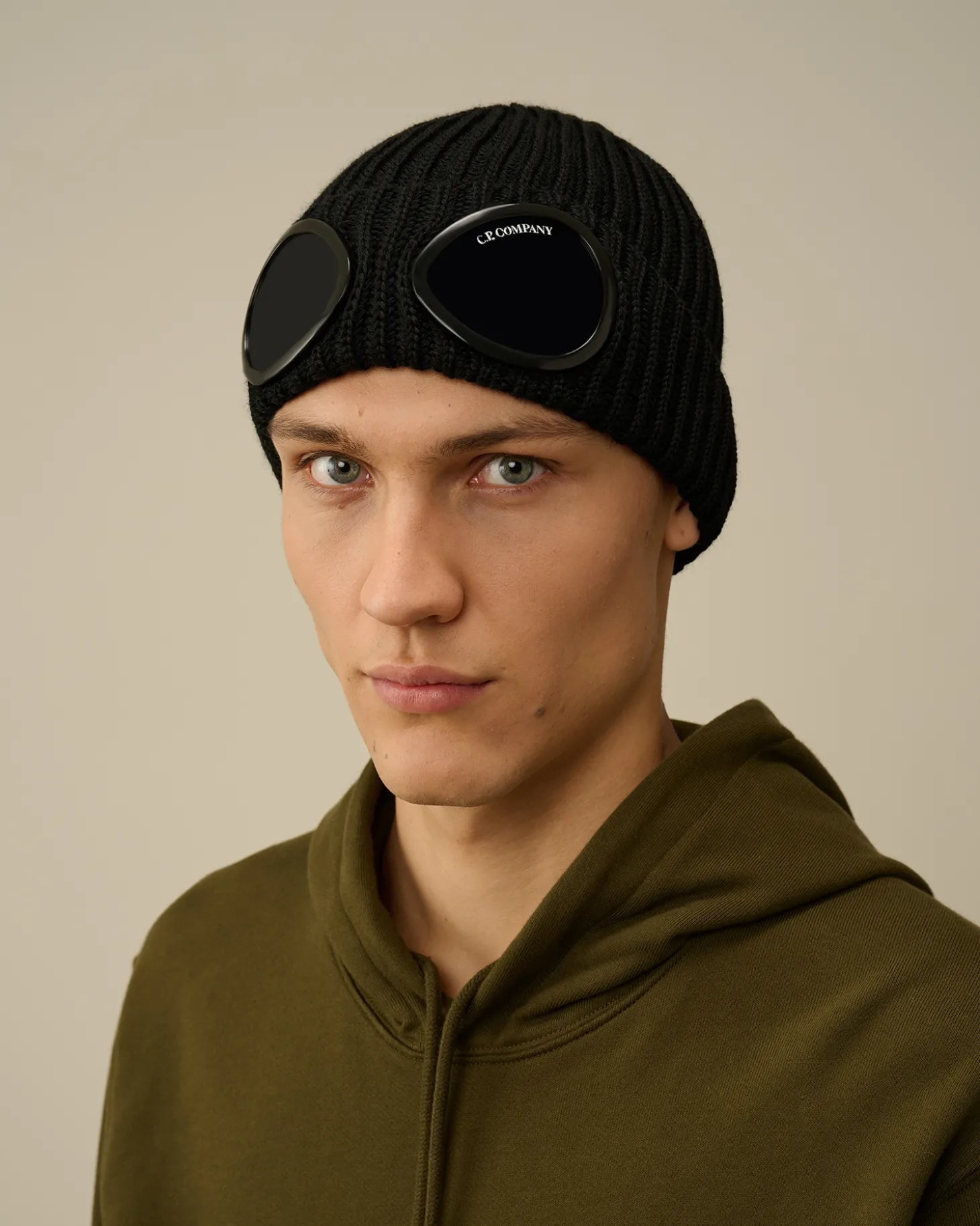 Extra Fine Merino Wool Goggle Beanie<C.P. Company Shop