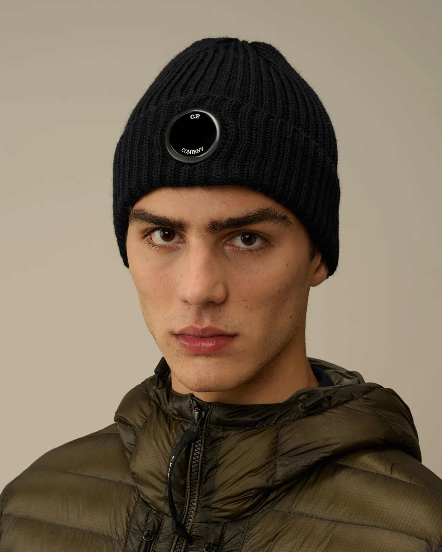 Extra Fine Merino Wool Lens Beanie<C.P. Company New