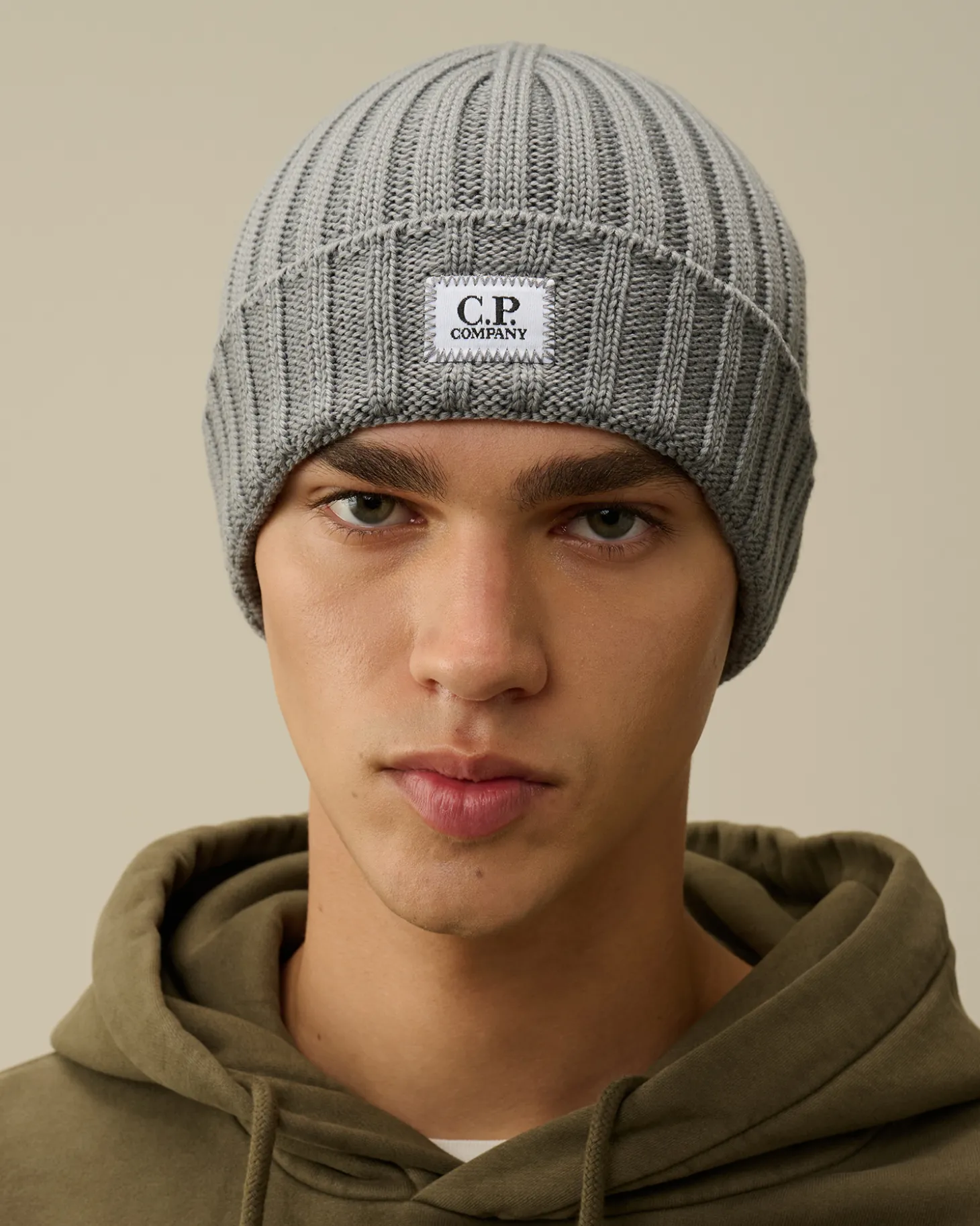 Extra Fine Merino Wool Logo Beanie<C.P. Company Fashion