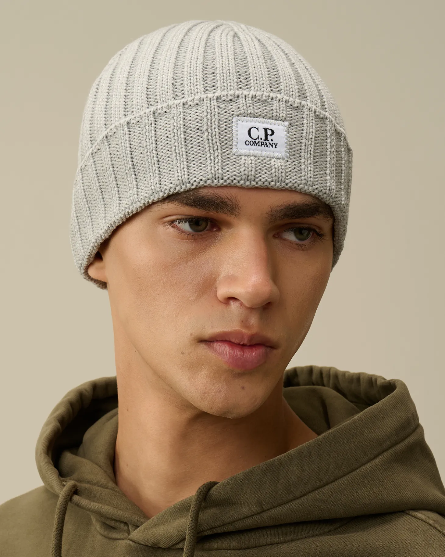 Extra Fine Merino Wool Logo Beanie<C.P. Company Hot