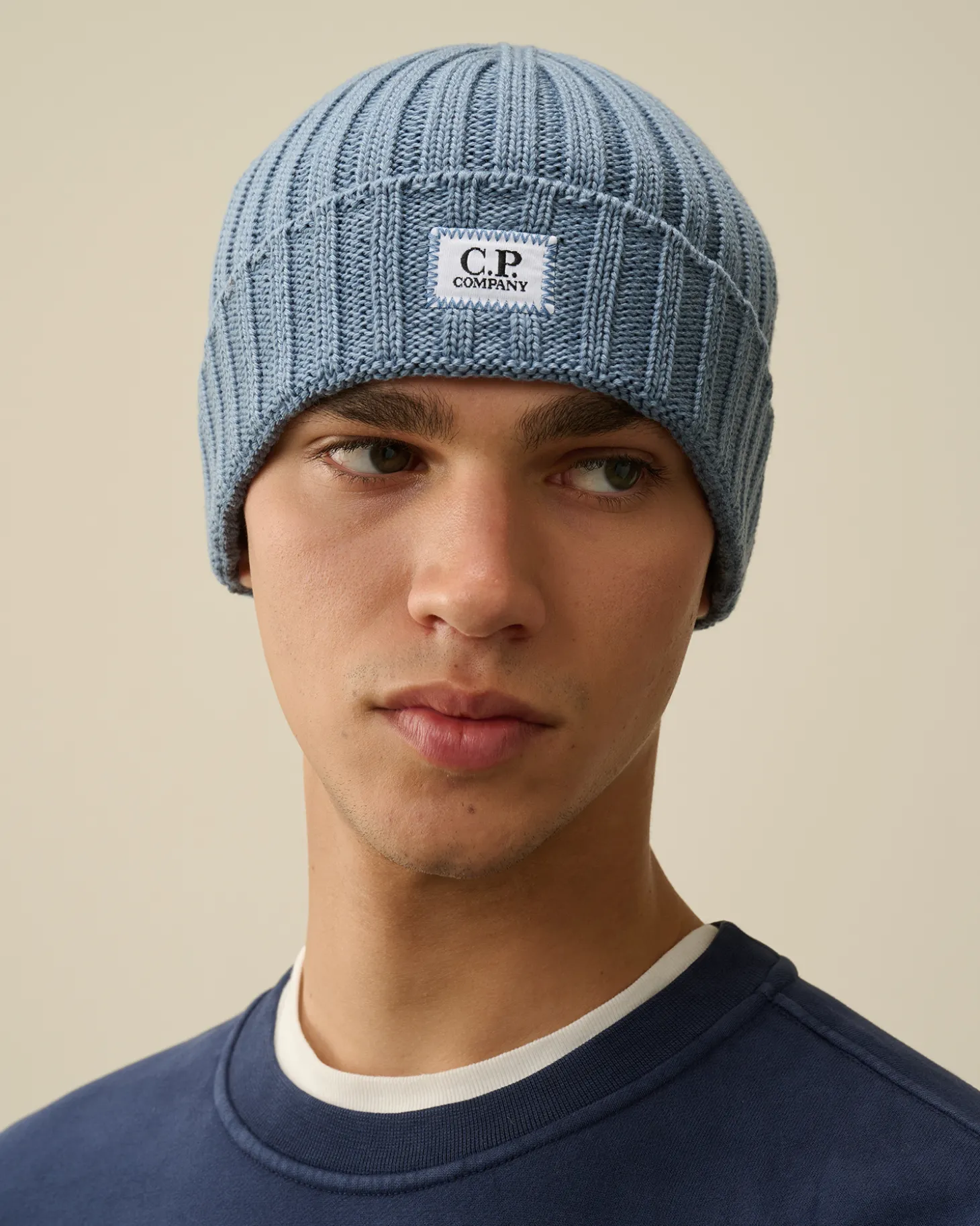 Extra Fine Merino Wool Logo Beanie<C.P. Company Hot