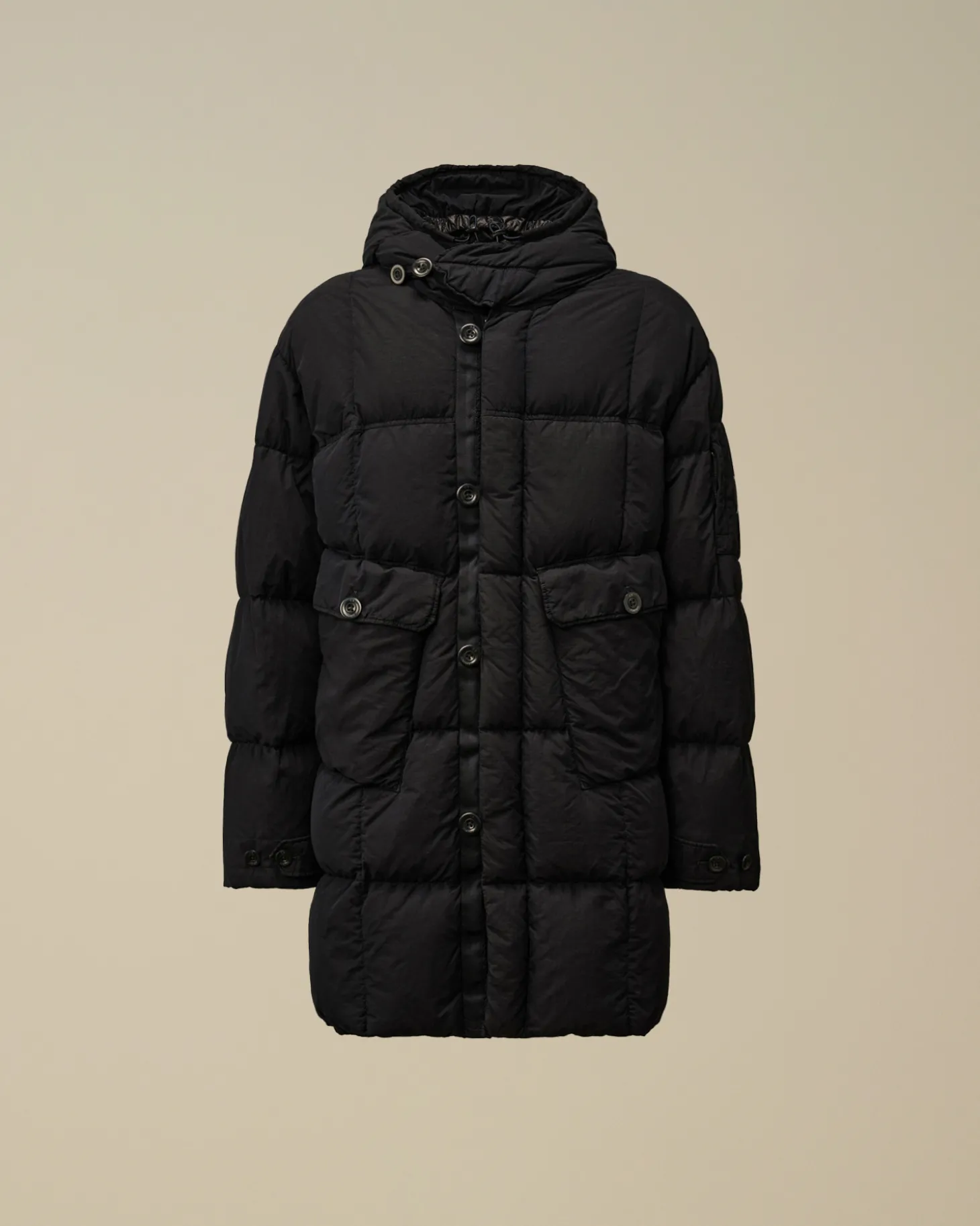 Flatt Nylon Hooded Long Down Jacket<C.P. Company Hot