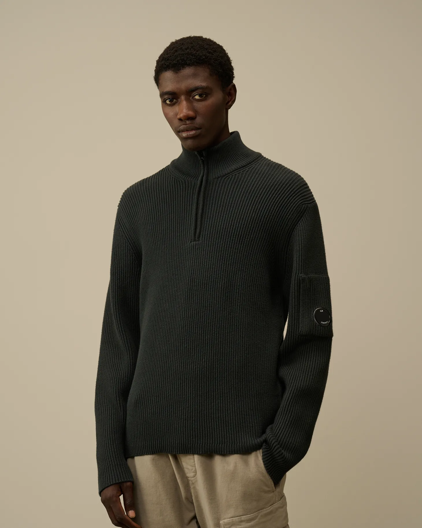 Full Rib Half Zipped Knit<C.P. Company Discount