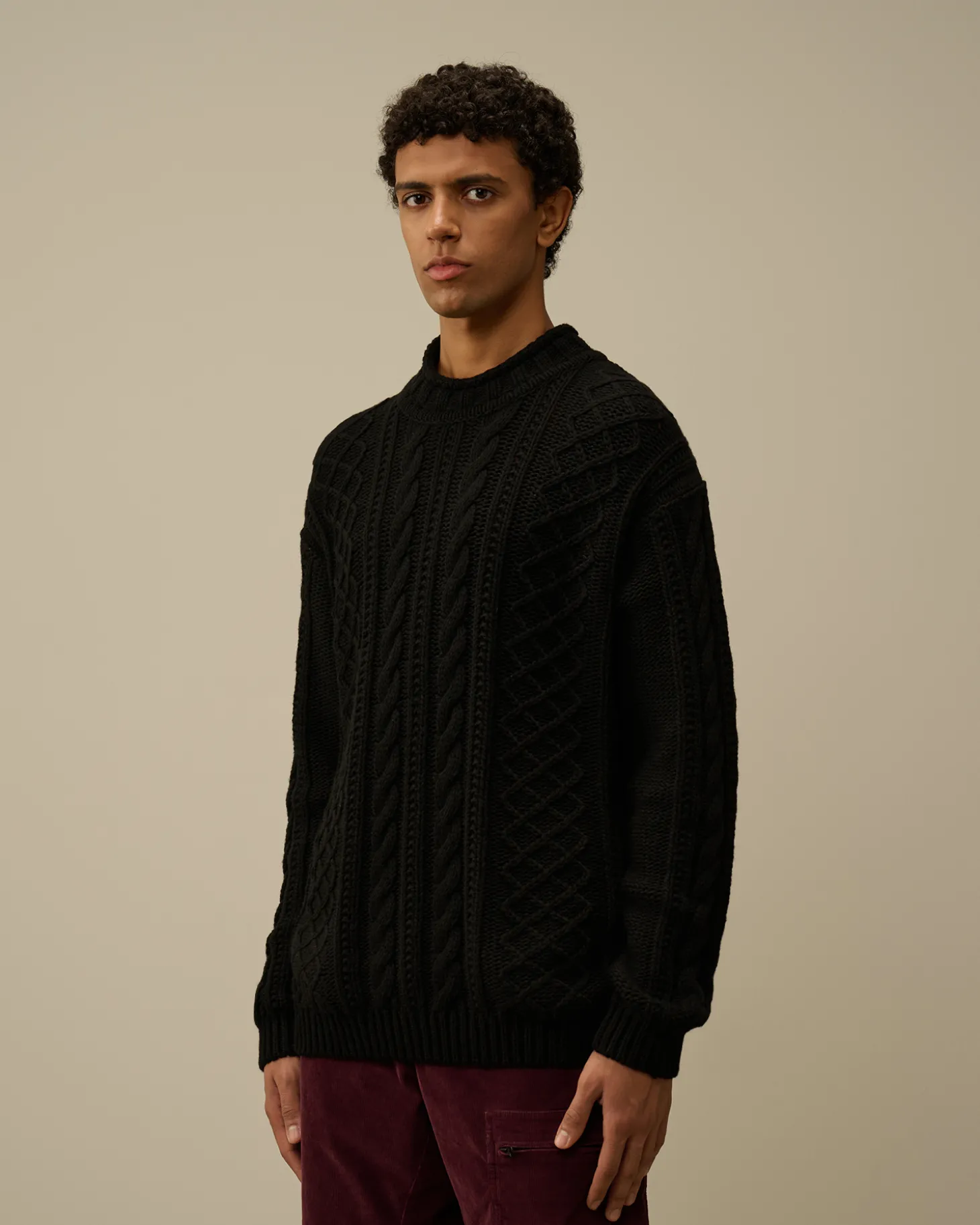 Lambswool Funnel Neck Knit<C.P. Company Shop