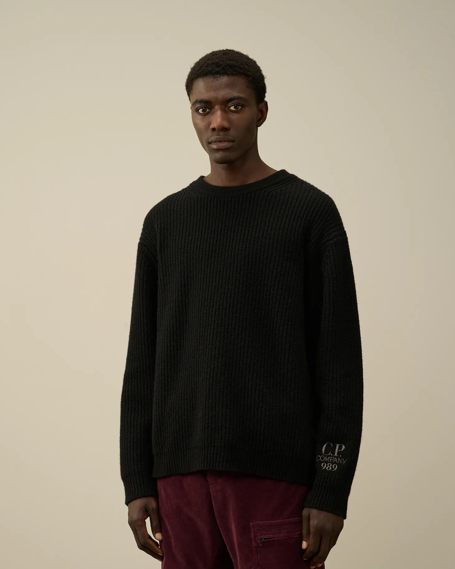 Lambswool GRS Boxy Crew Neck Ribbed Knit<C.P. Company Sale