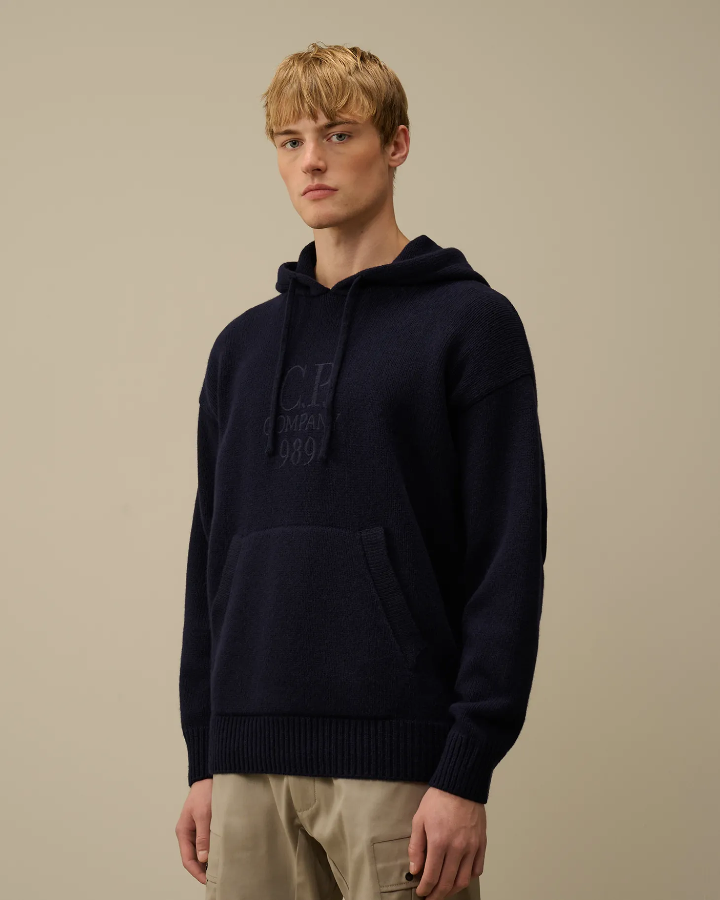 Lambswool GRS Boxy Hooded Knit<C.P. Company Best