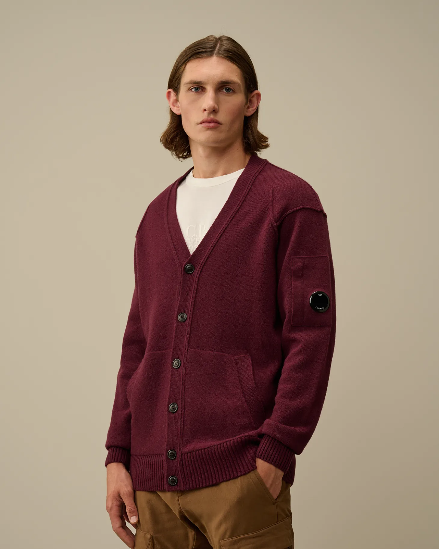 Lambswool GRS Buttoned Cardigan<C.P. Company Store