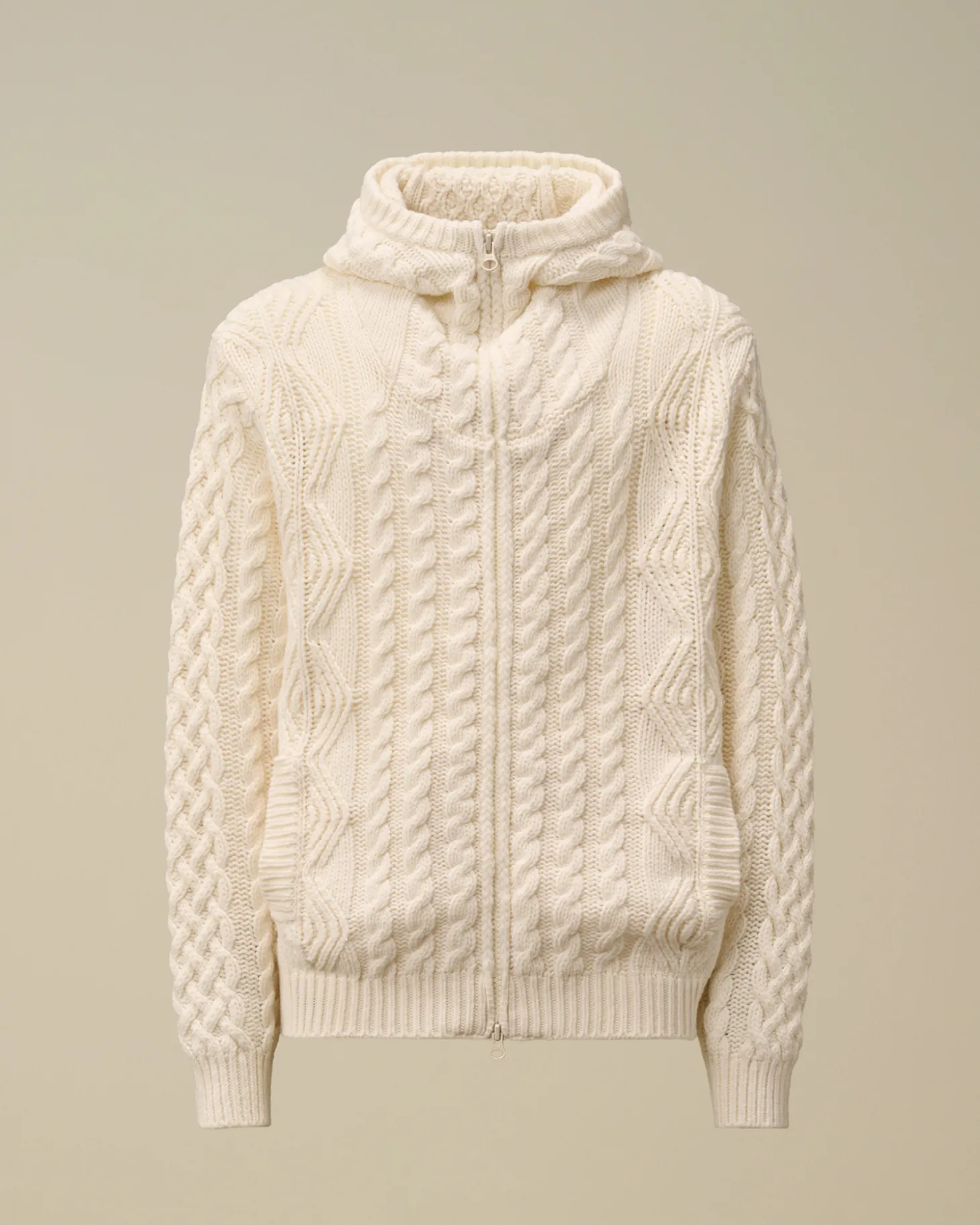 Lambswool Hooded Zipped Logo Knit<C.P. Company Best