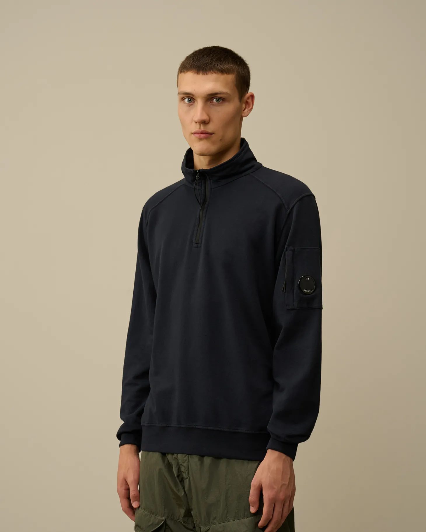 Light Fleece Half Zipped Sweatshirt<C.P. Company Sale