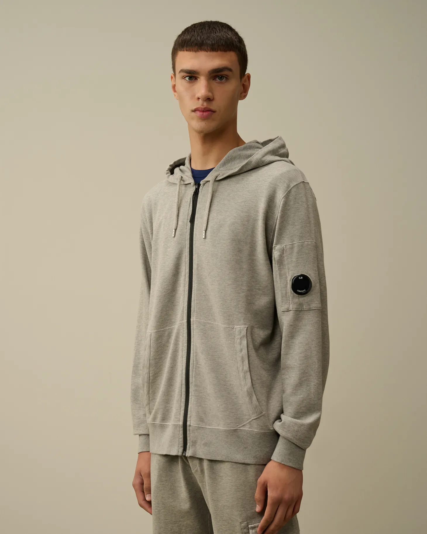 Light Fleece Zipped Hooded Sweatshirt<C.P. Company Shop