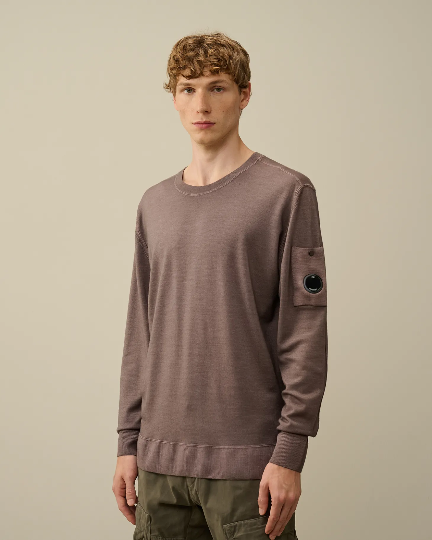 Merino Wool Fast Dyed Crew Neck Knit<C.P. Company Clearance