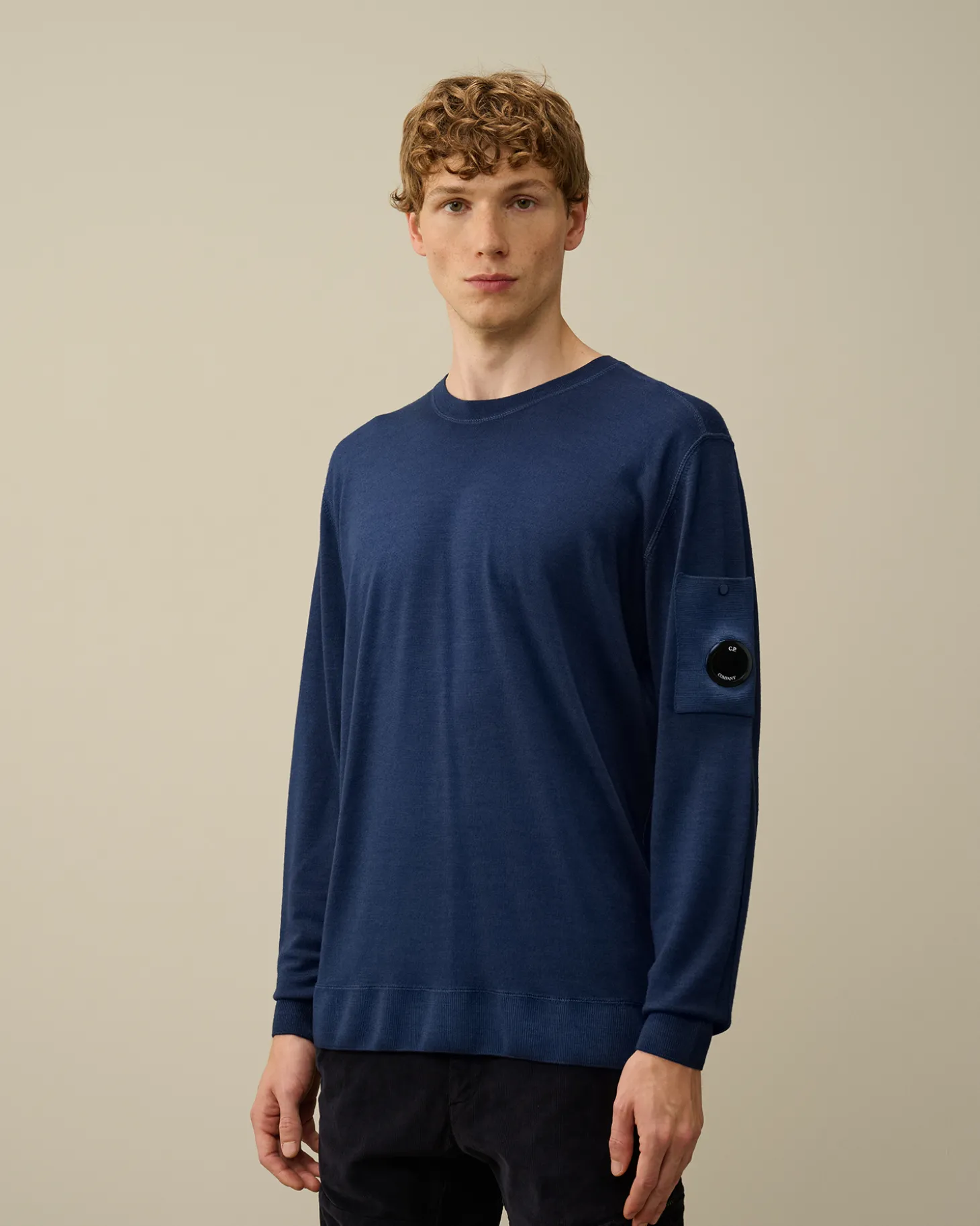 Merino Wool Fast Dyed Crew Neck Knit<C.P. Company Shop