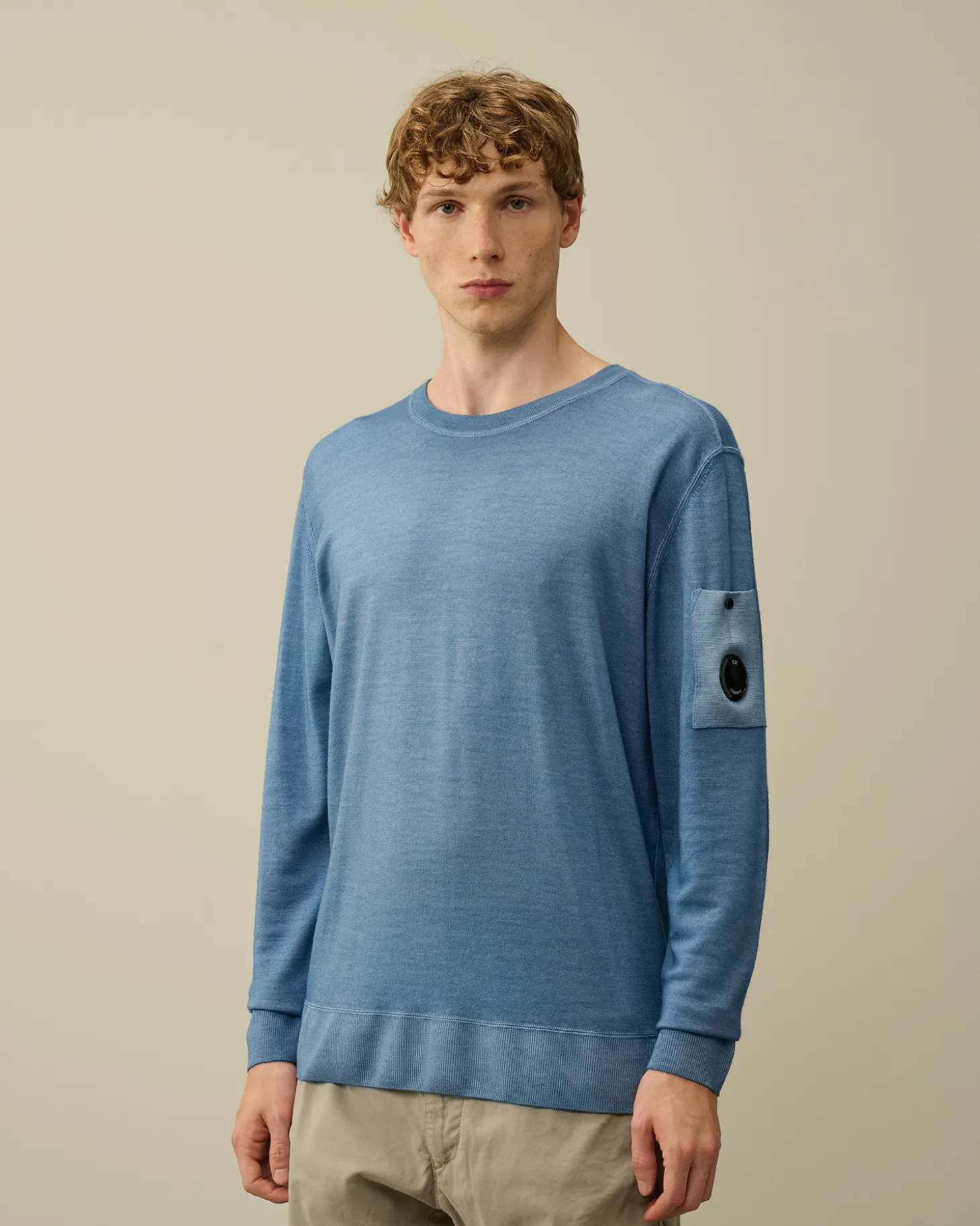 Merino Wool Fast Dyed Crew Neck Knit<C.P. Company Cheap