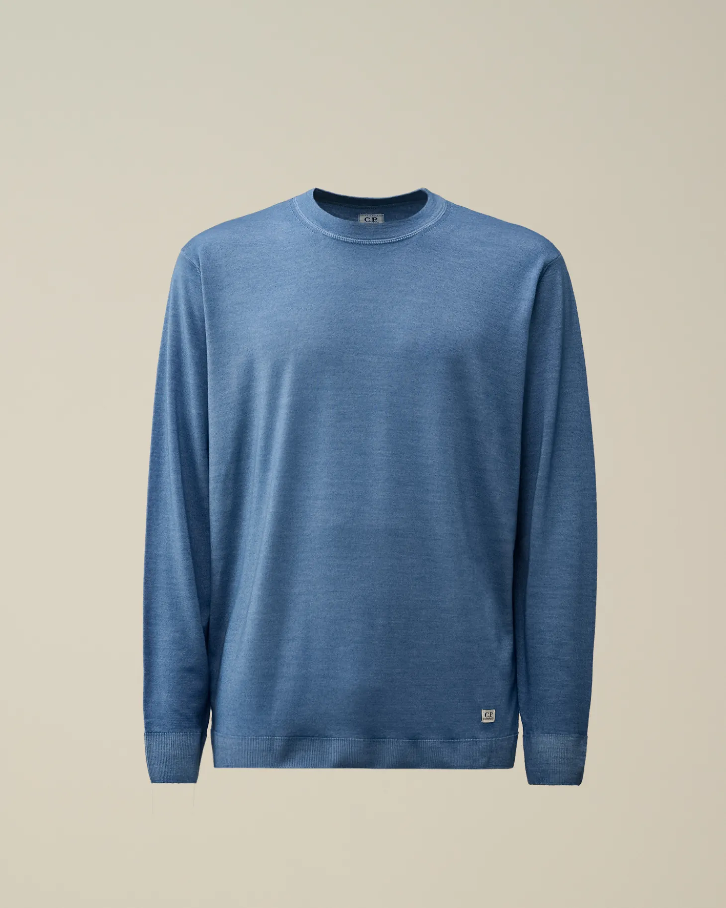 Merino Wool Fast Dyed Crew Neck Logo Knit<C.P. Company Fashion