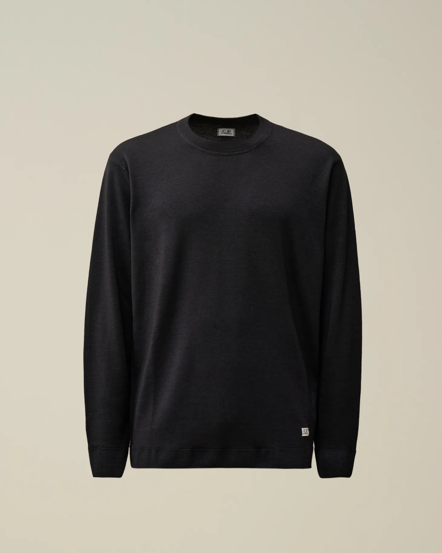 Merino Wool Fast Dyed Crew Neck Logo Knit<C.P. Company Discount