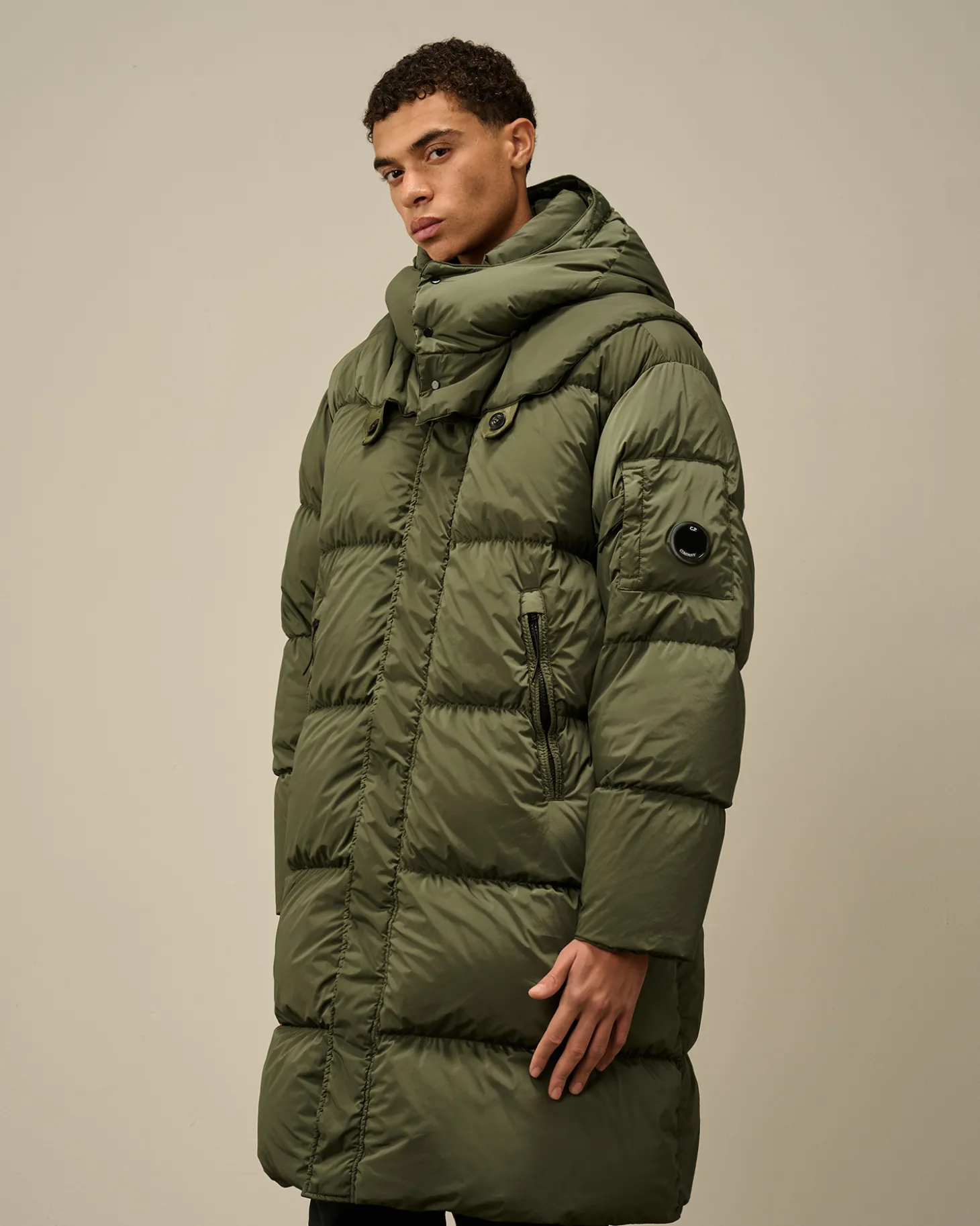 Nycra-R Buttoned Hood Long Down Jacket<C.P. Company Store