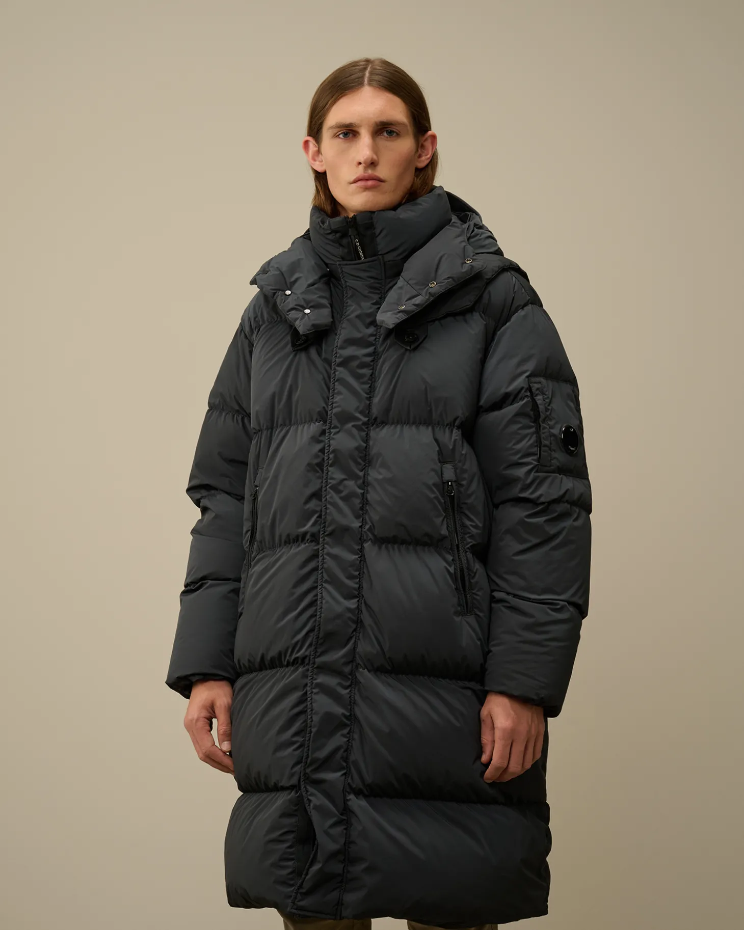 Nycra-R Buttoned Hood Long Down Jacket<C.P. Company Best