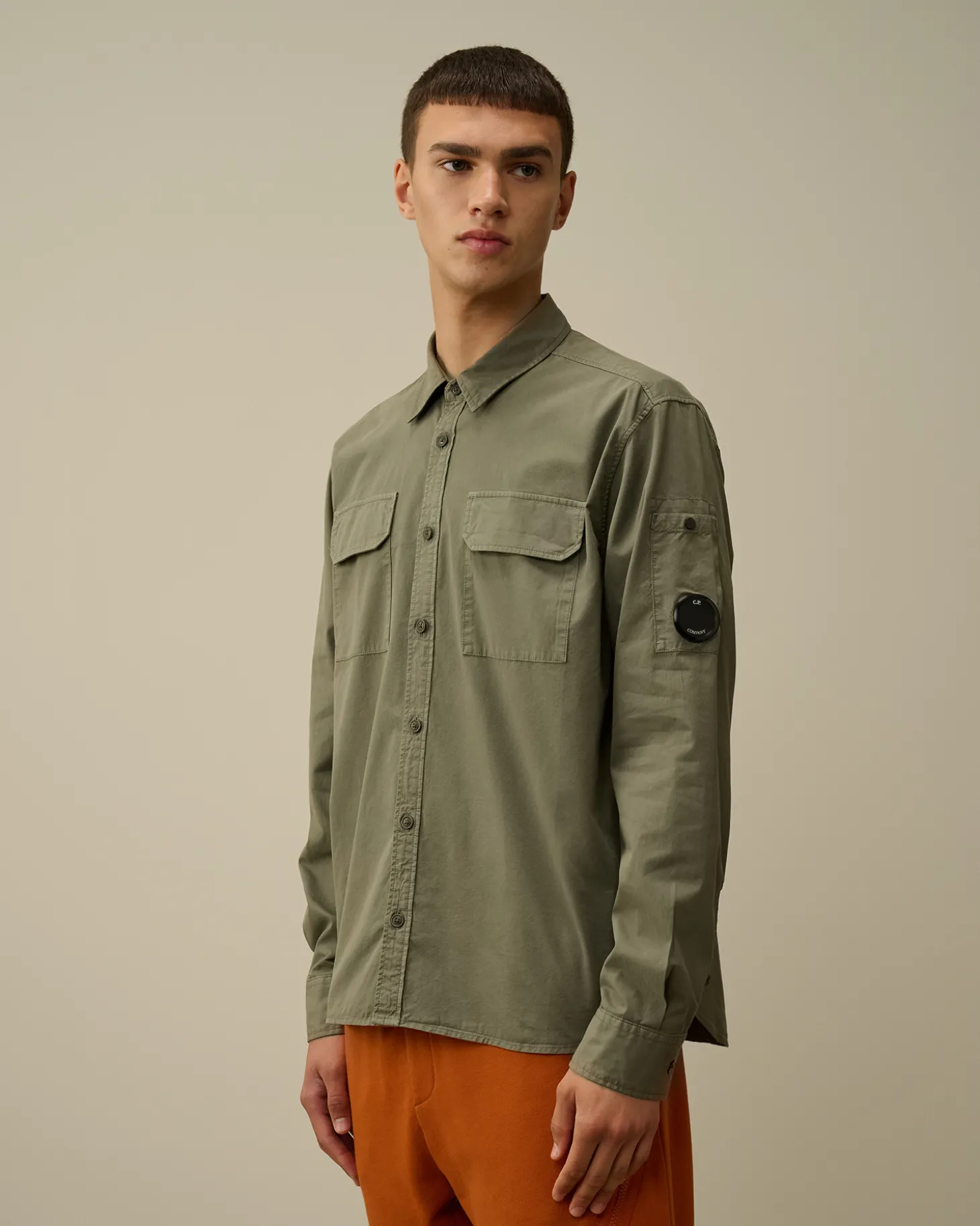 Organic Gabardine Buttoned Lens Shirt<C.P. Company Online