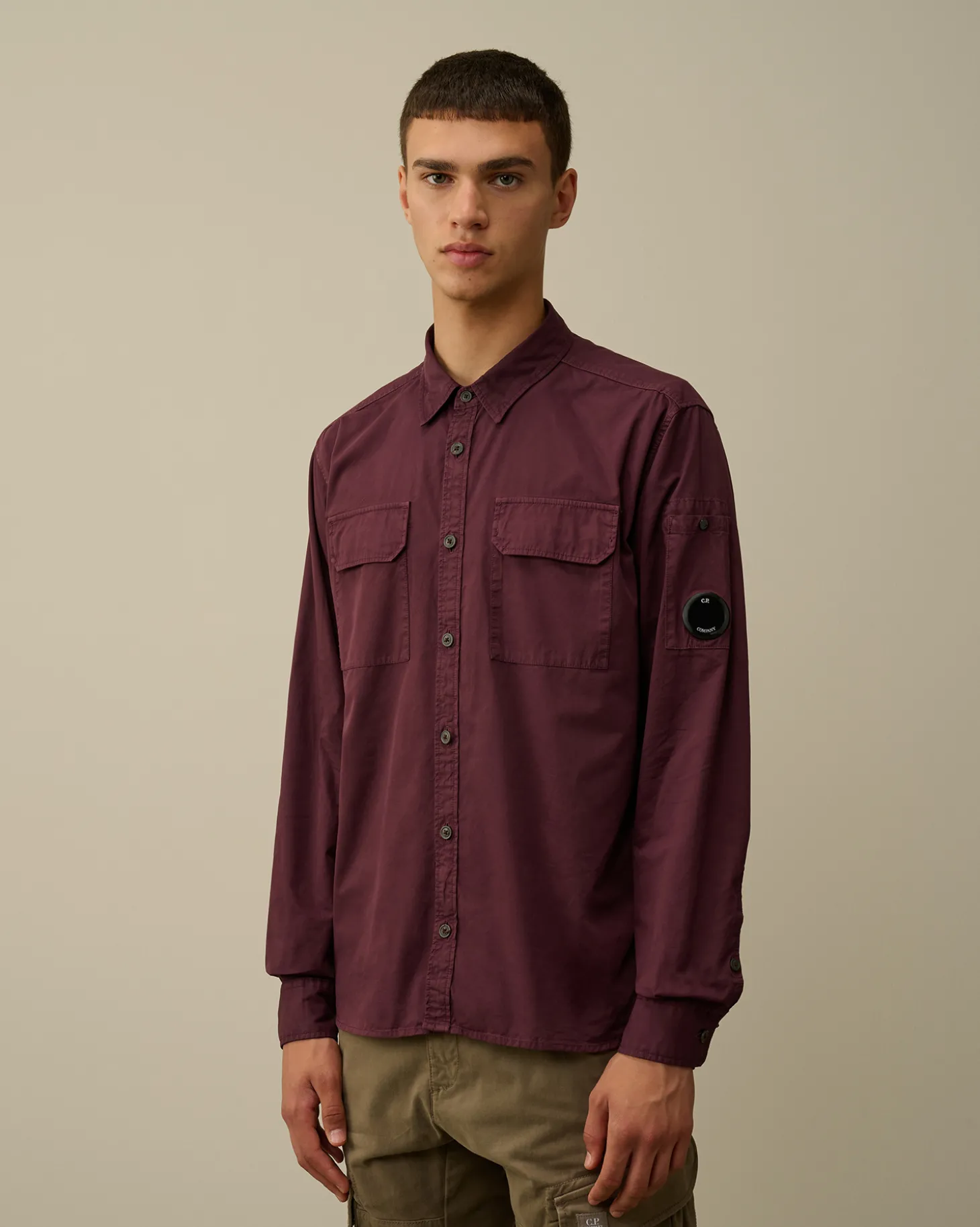 Organic Gabardine Buttoned Lens Shirt<C.P. Company Hot