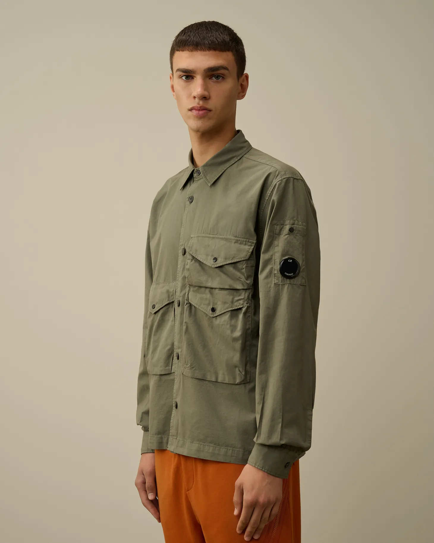 Organic Gabardine Buttoned Utility Overshirt<C.P. Company Best