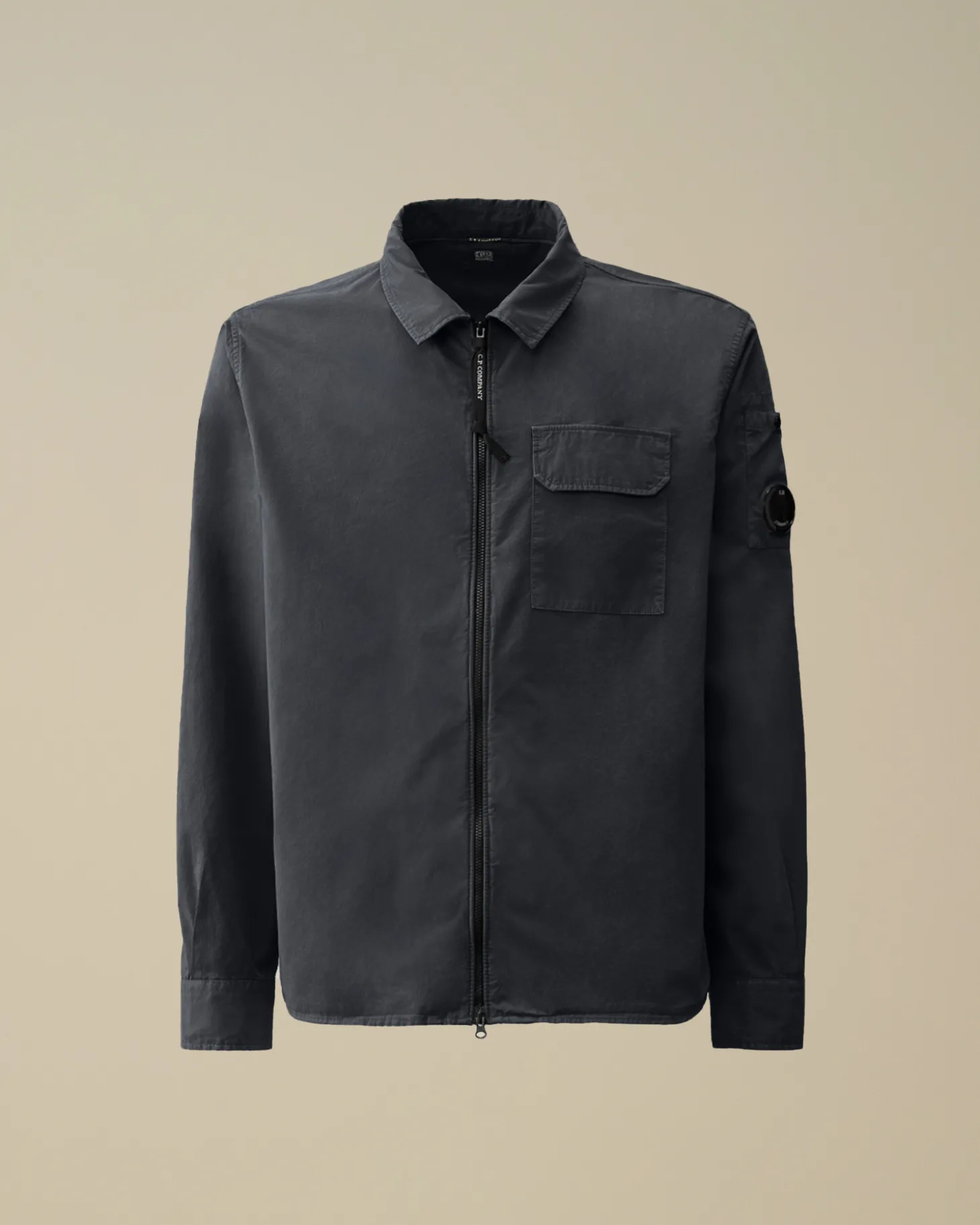 Organic Gabardine Zipped Overshirt<C.P. Company Best