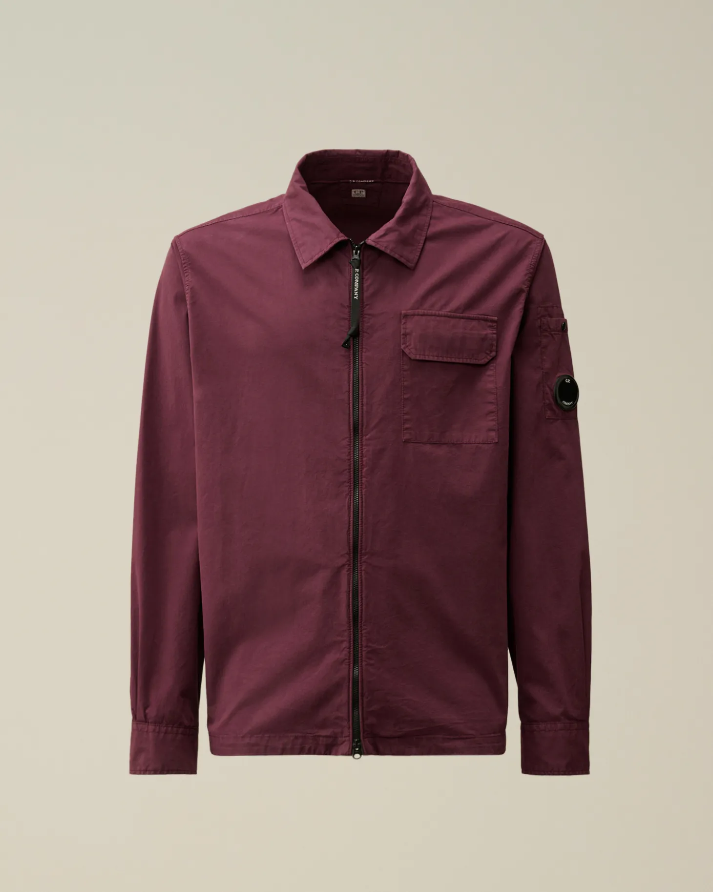 Organic Gabardine Zipped Overshirt<C.P. Company Best