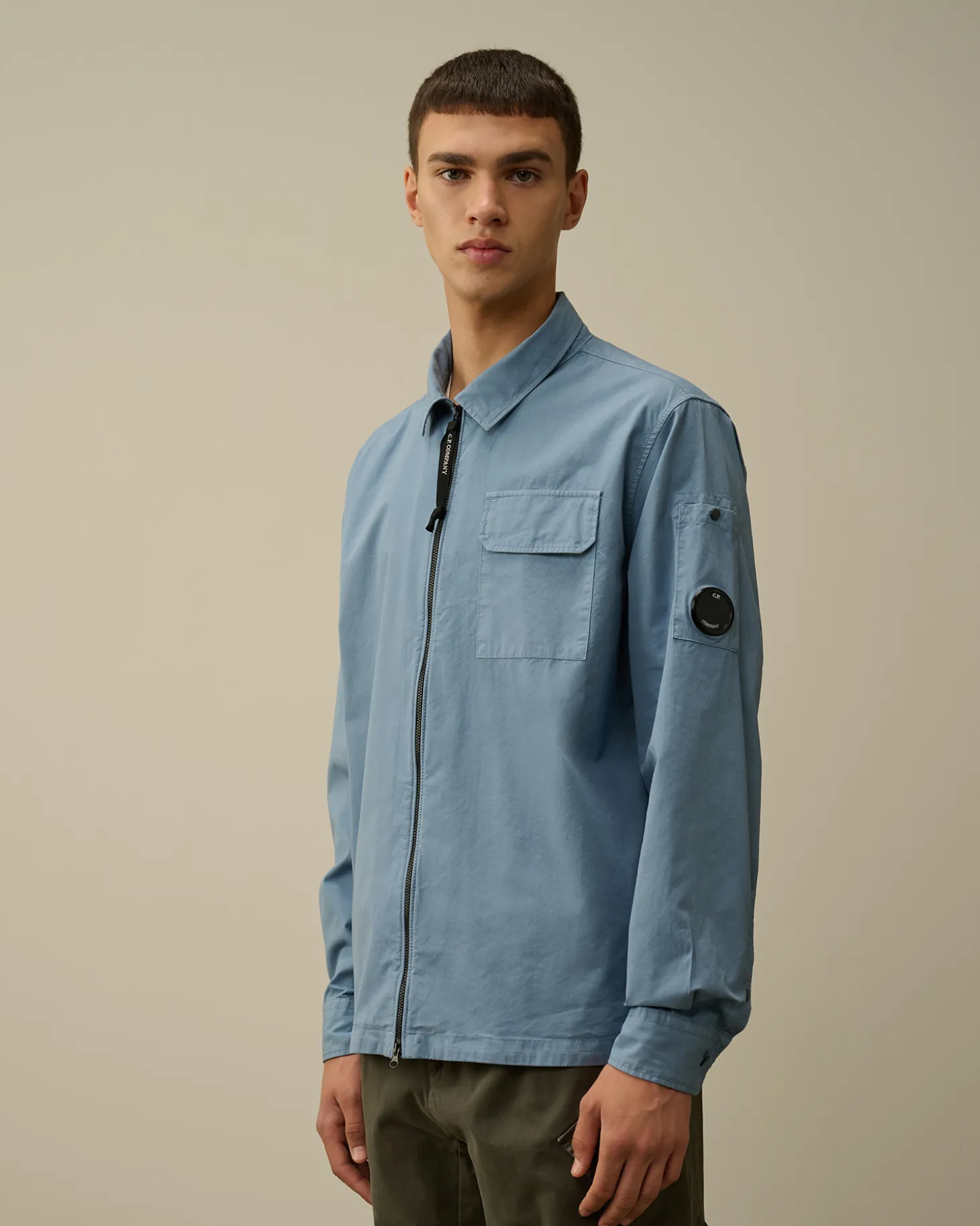 Organic Gabardine Zipped Overshirt<C.P. Company Flash Sale