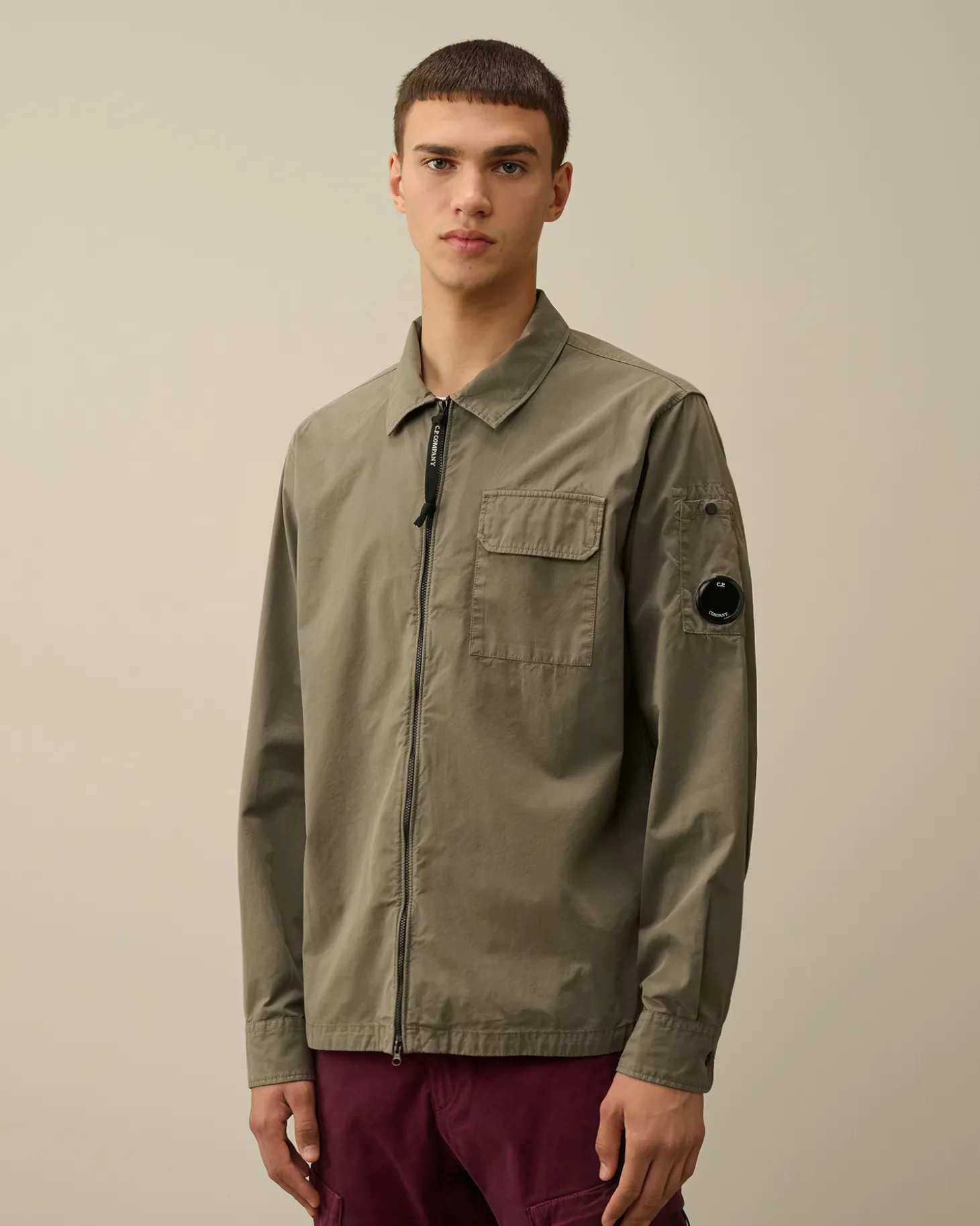 Organic Gabardine Zipped Overshirt<C.P. Company Flash Sale