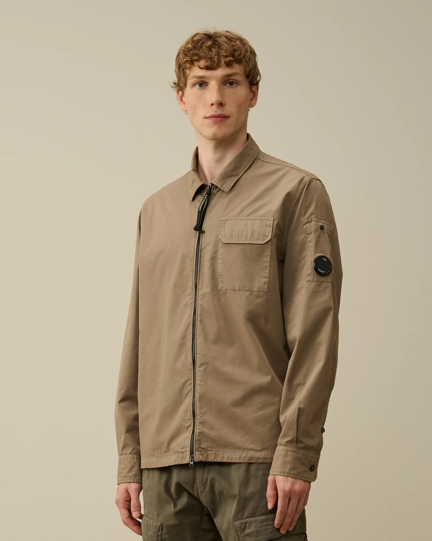 Organic Gabardine Zipped Overshirt<C.P. Company Best