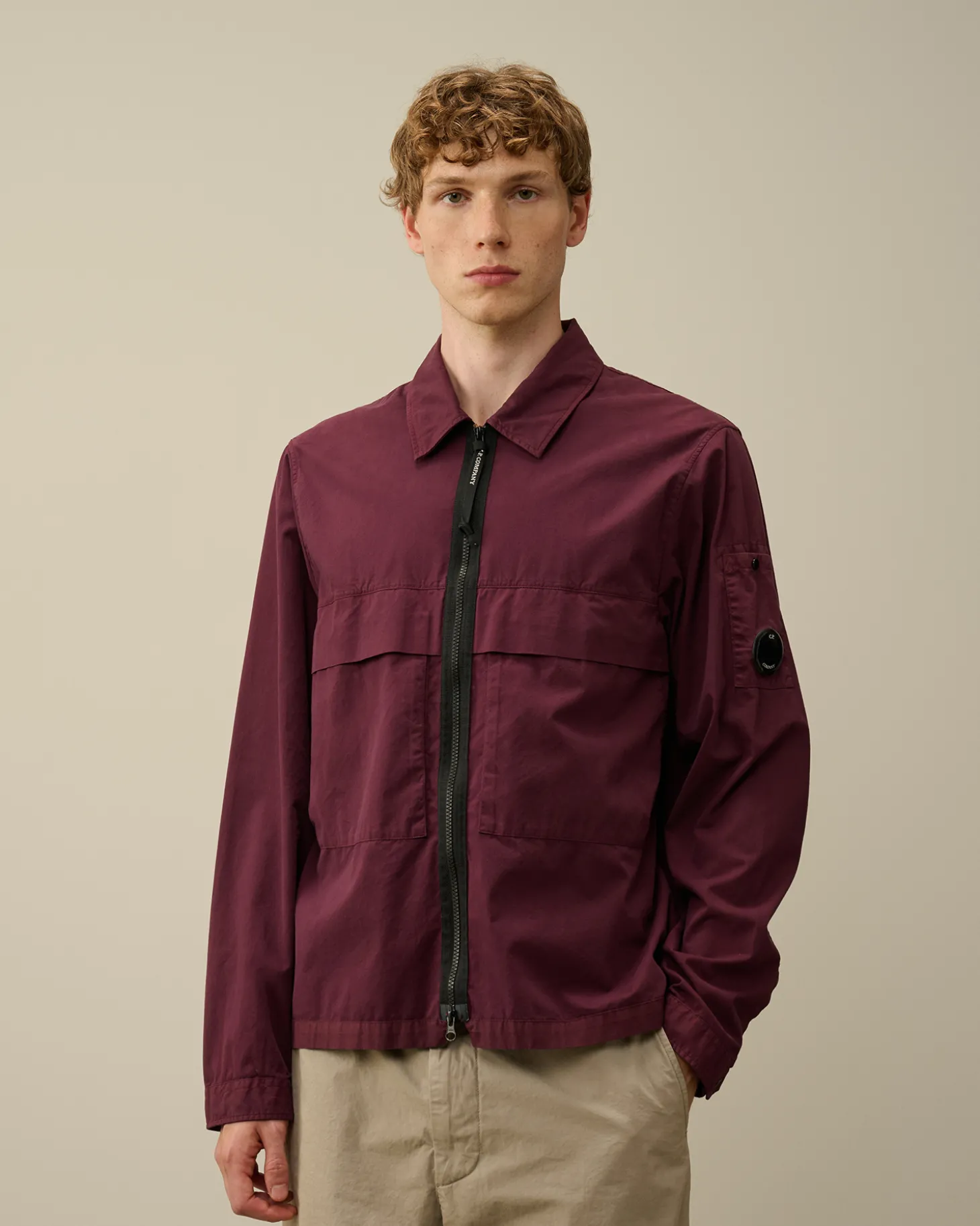 Organic Gabardine Zipped Utility Overshirt<C.P. Company Best