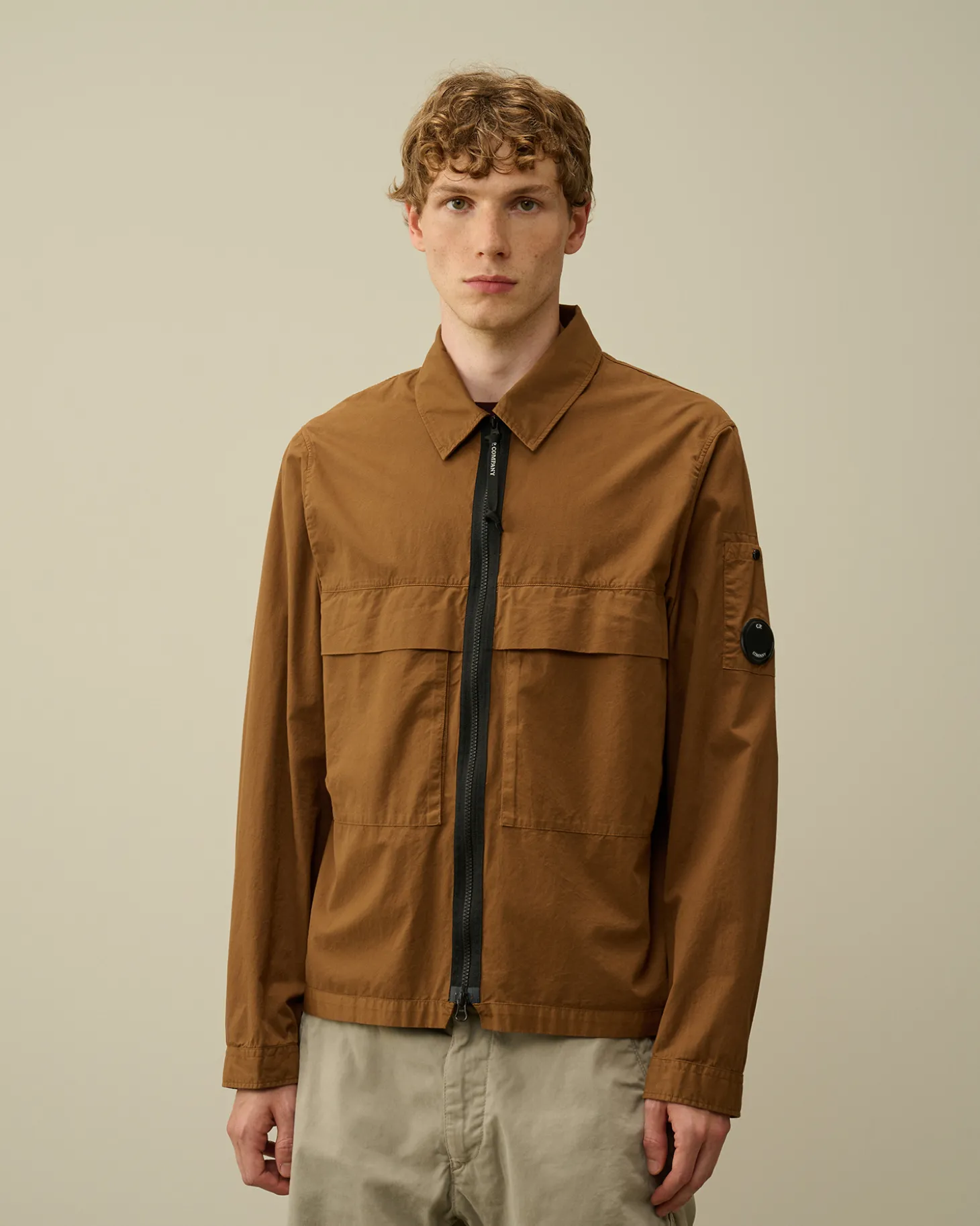 Organic Gabardine Zipped Utility Overshirt<C.P. Company Flash Sale